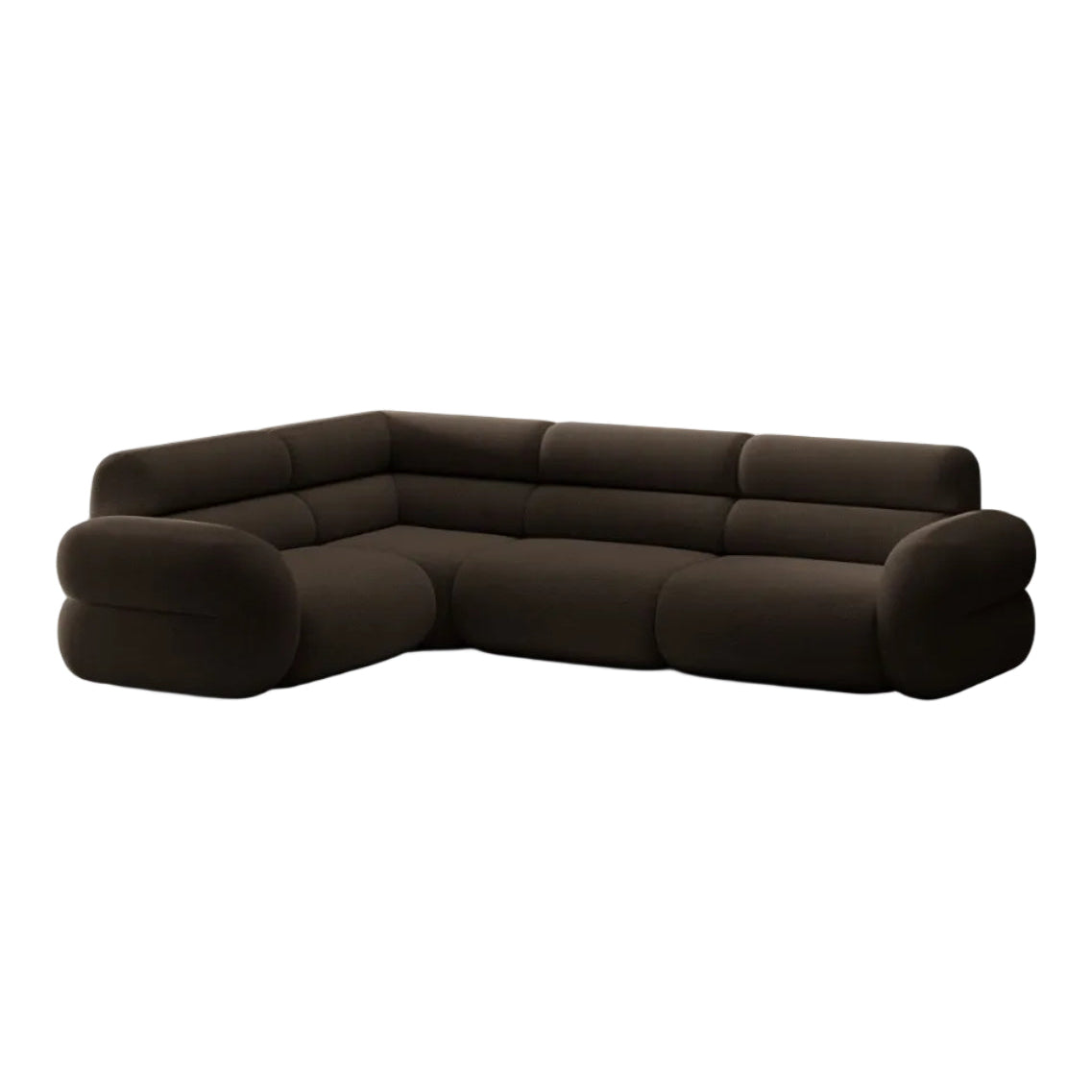 Left-facing L-shaped NEO sofa in brown boucle