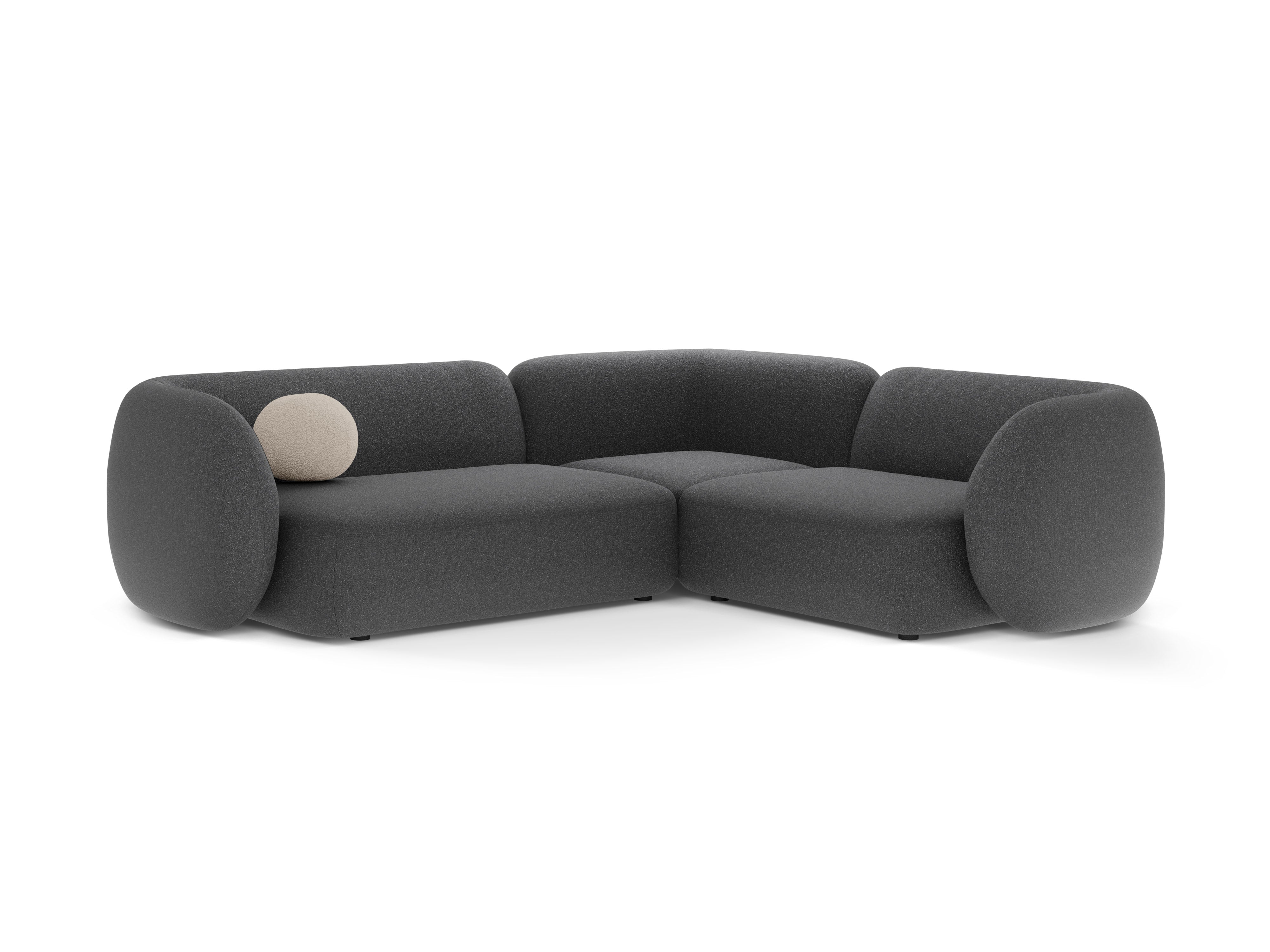 Right-facing 4-seater corner sofa KATE dark gray mélange