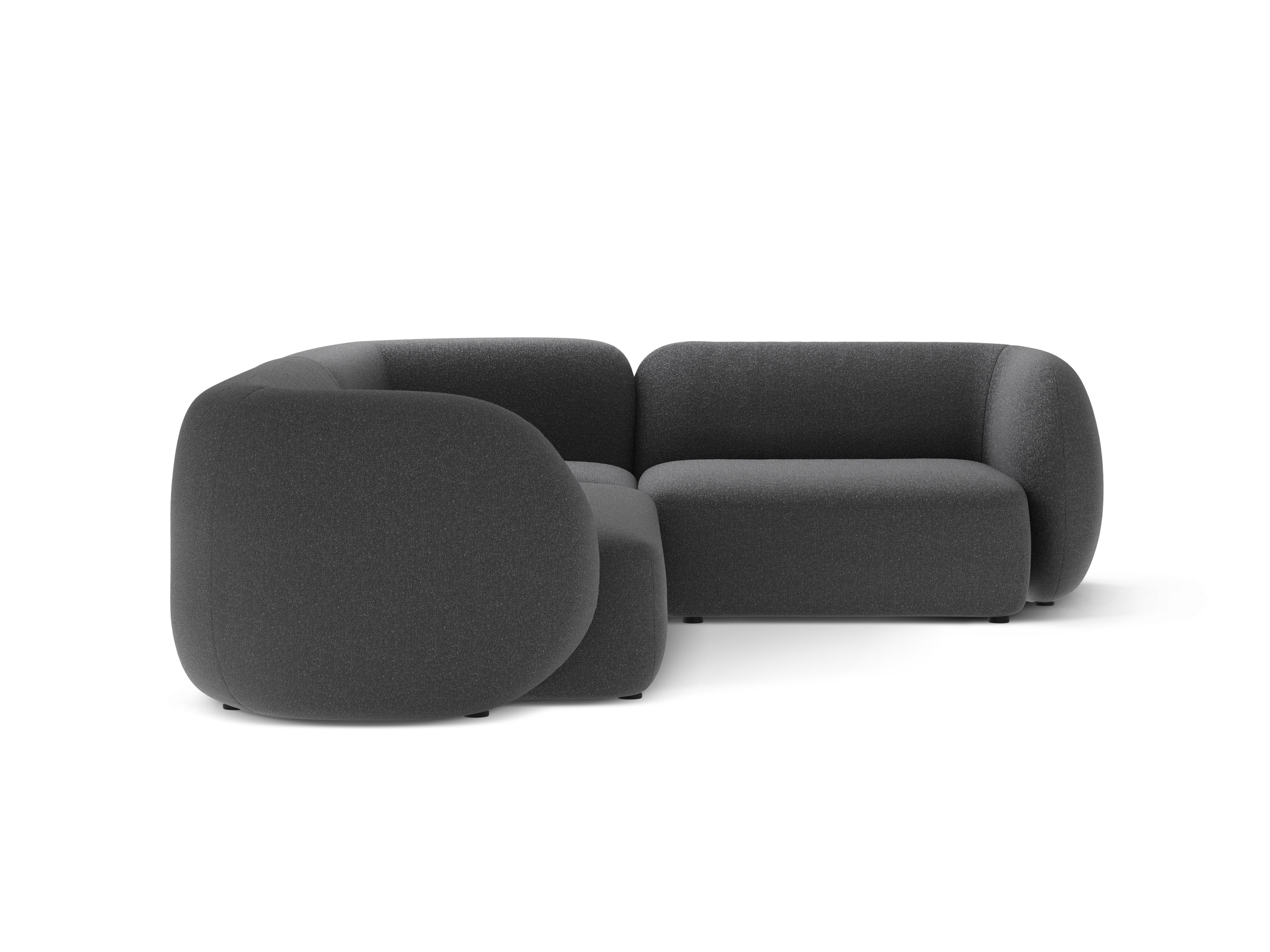 Right-facing 4-seater corner sofa KATE dark gray mélange