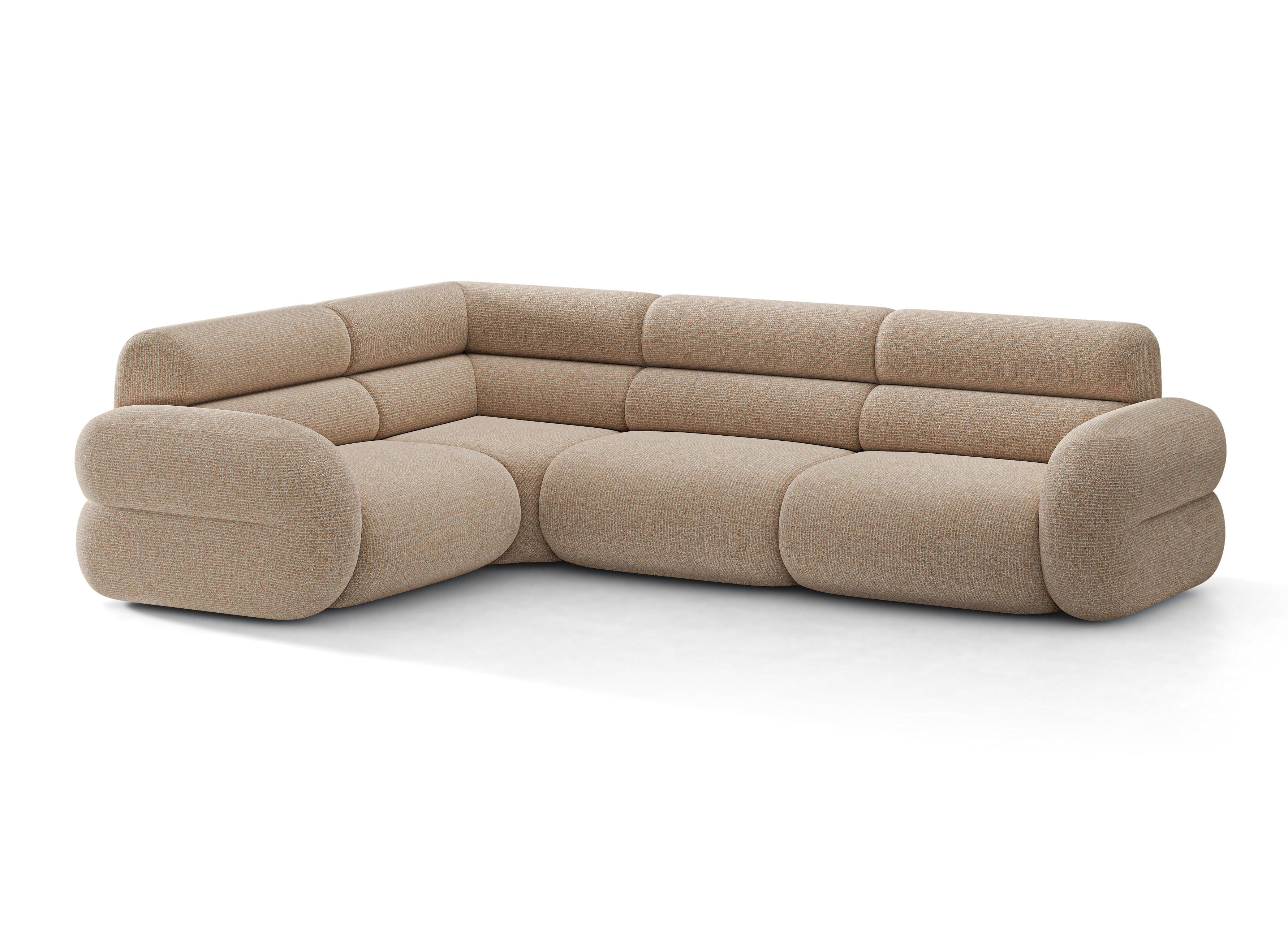 Left-facing L-shaped NEO corner sofa in sand mélange