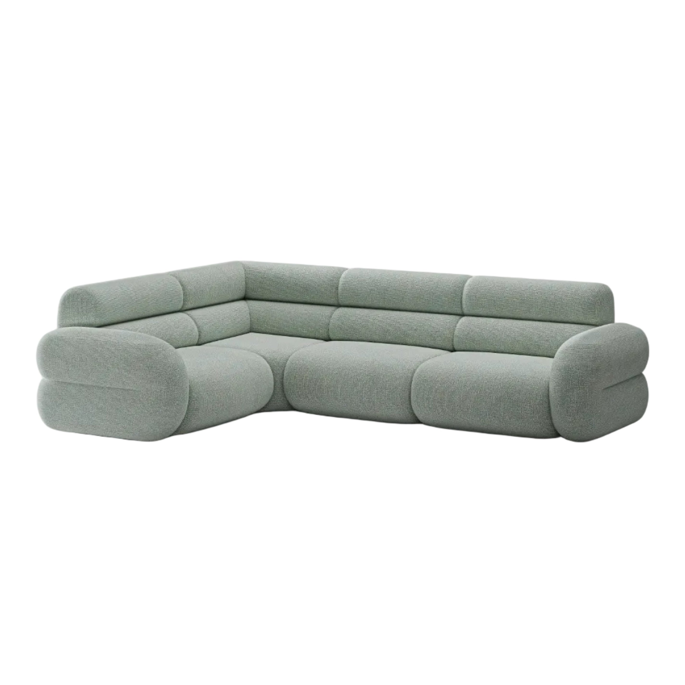 Left-facing L-shaped NEO corner sofa in blue mélange