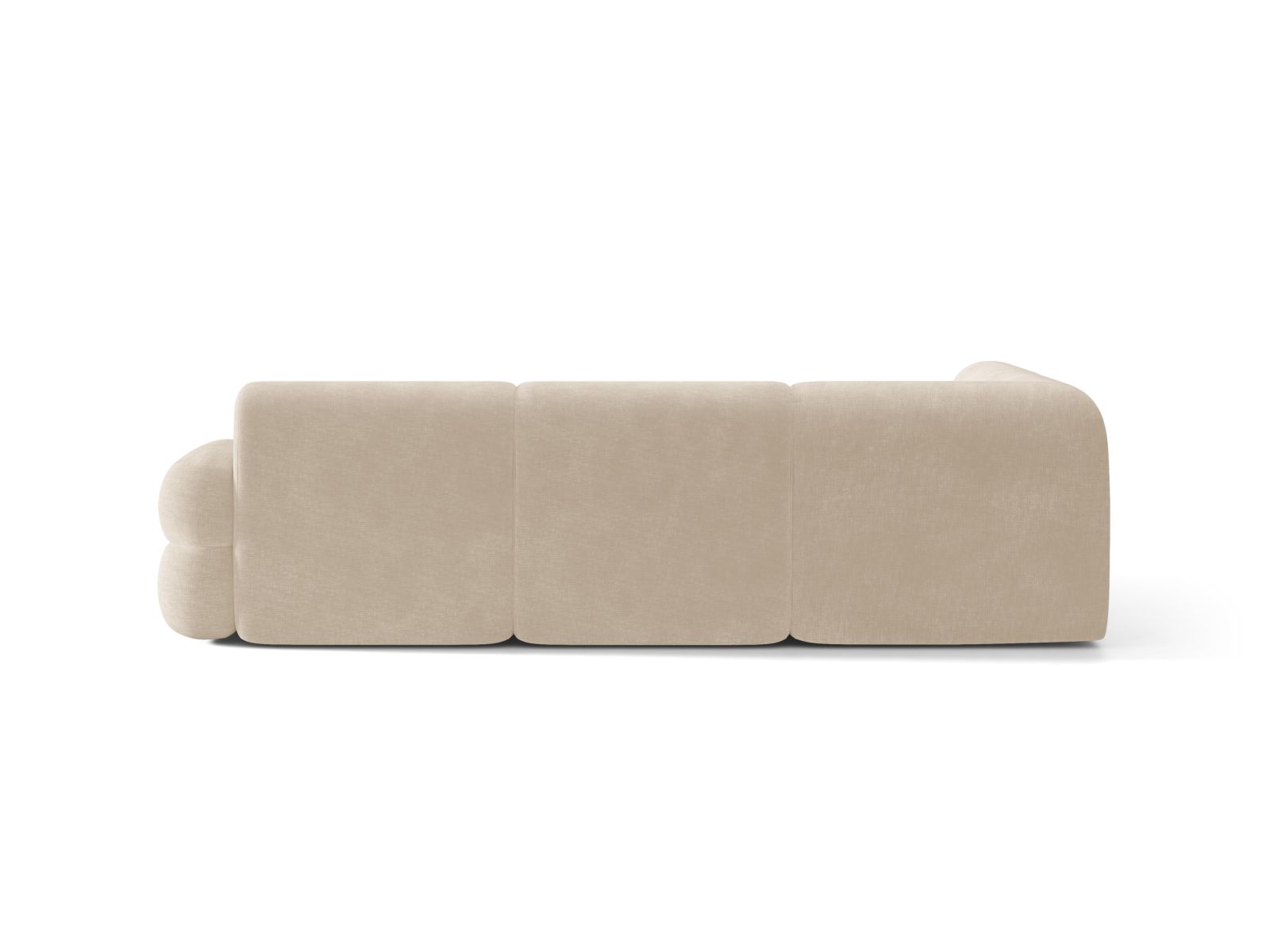 Left-facing L-shaped NEO corner sofa in light beige chenille