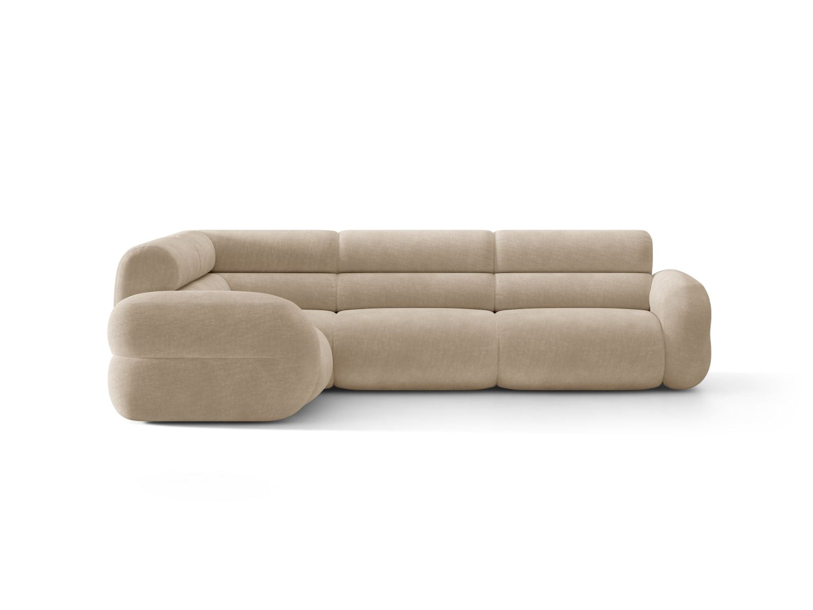 Left-facing L-shaped NEO beige chenille corner sofa