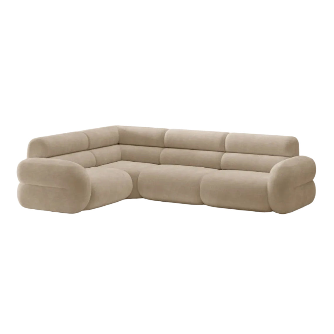 Left-facing L-shaped NEO beige chenille corner sofa