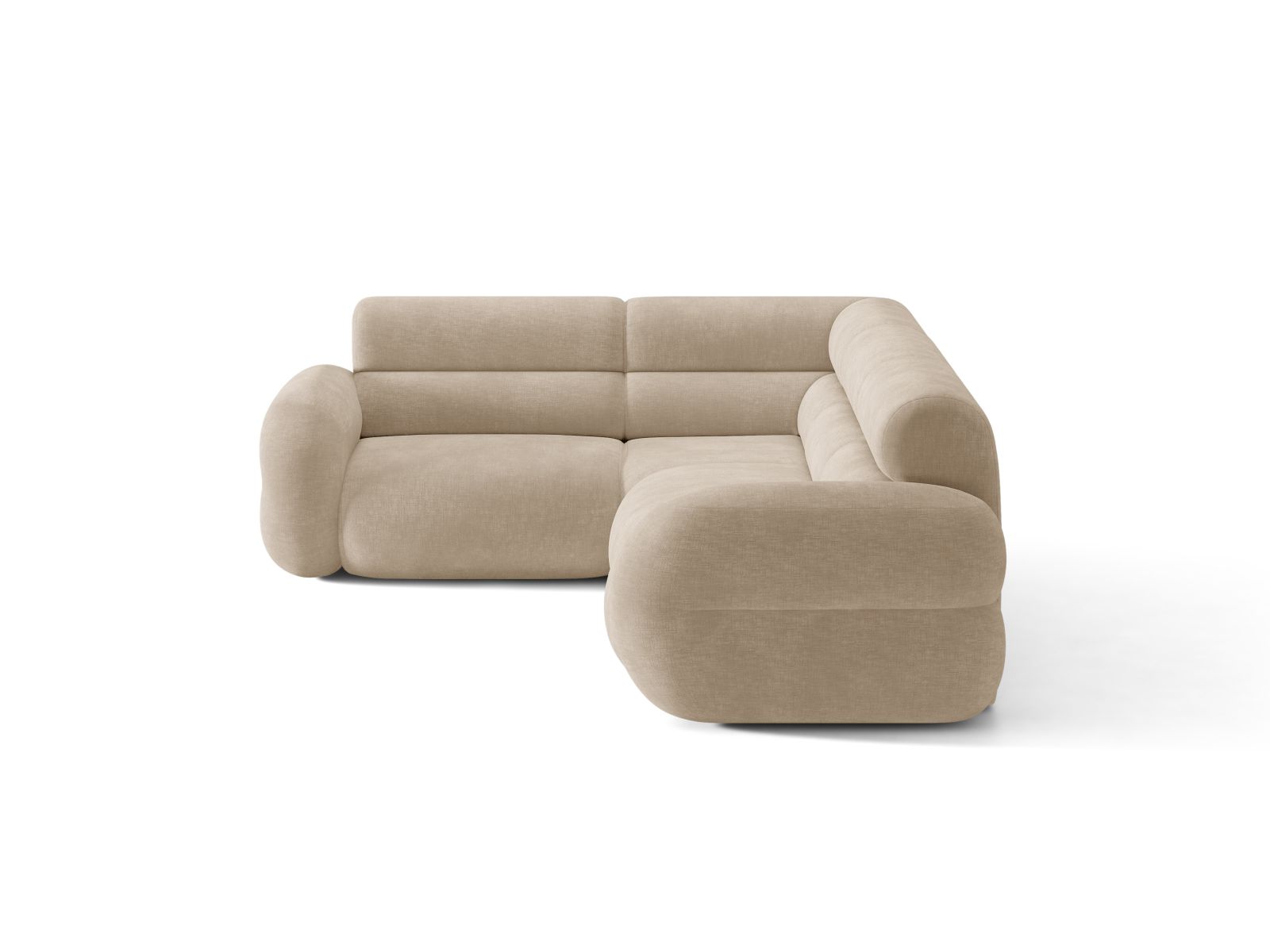 Left-facing L-shaped NEO beige chenille corner sofa
