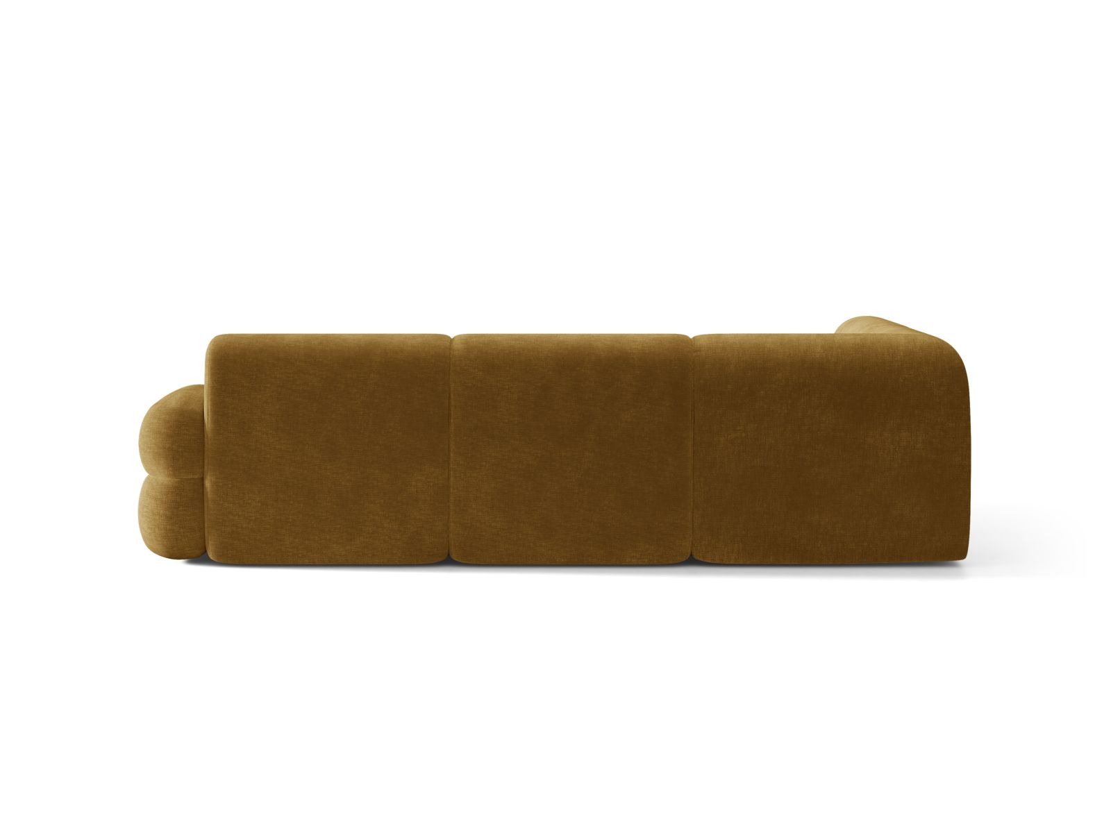 Left-facing L-shaped NEO mustard chenille corner sofa