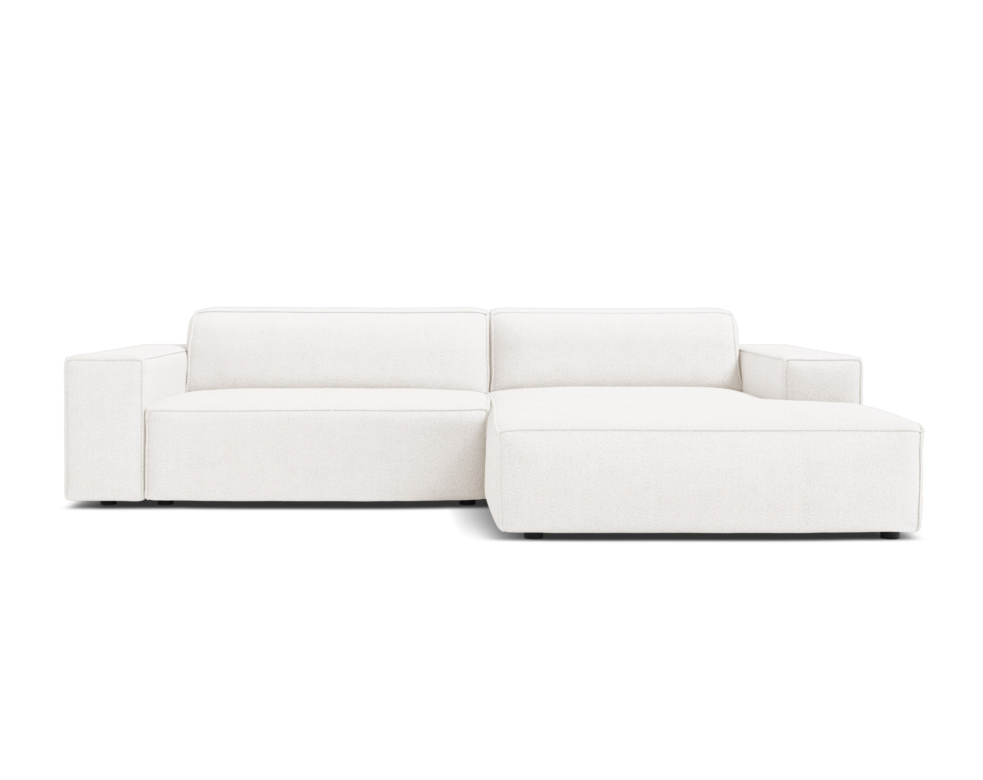 Right-facing 3-seater sofa JODIE in white boucle