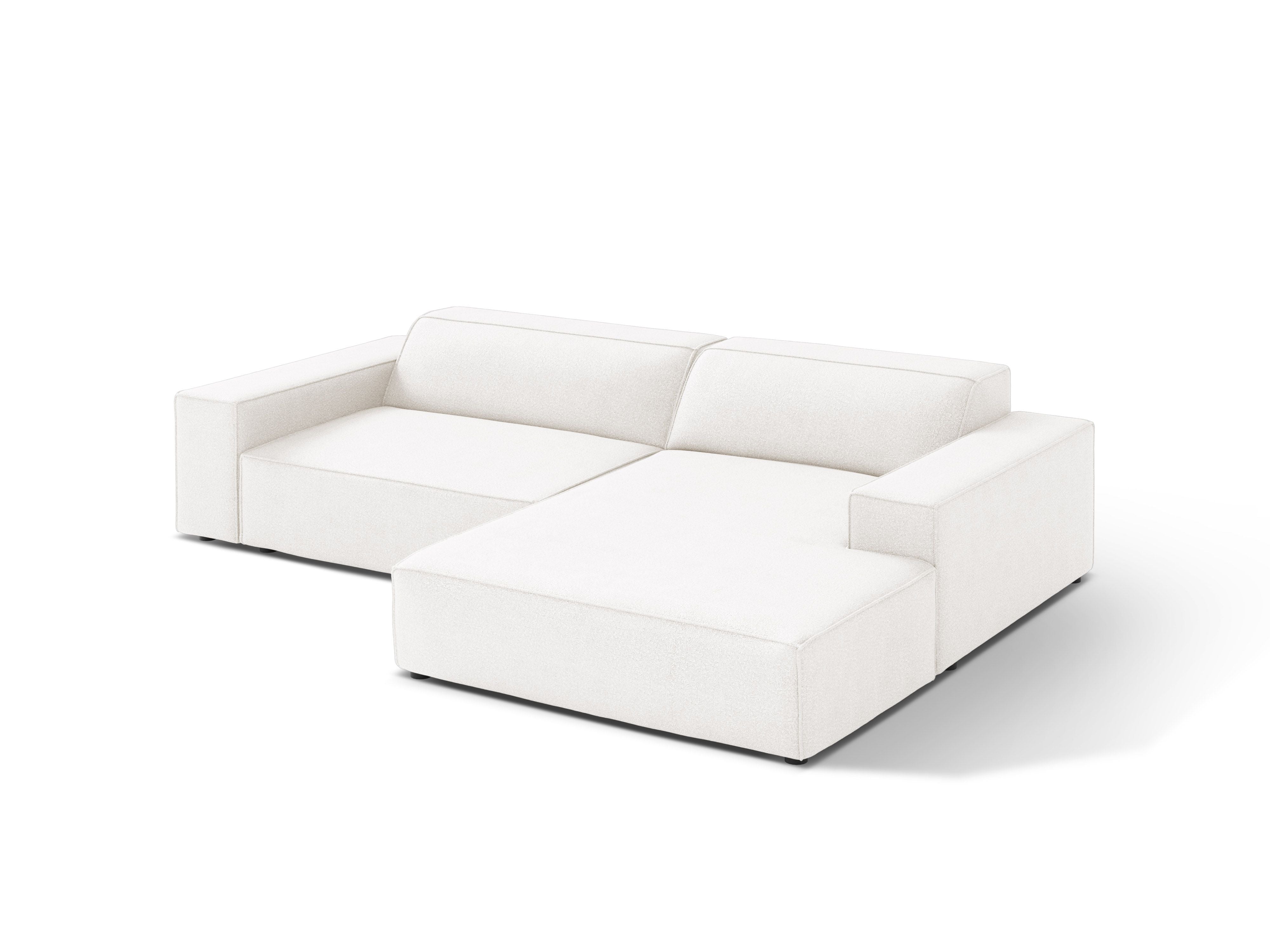 Right-facing 3-seater sofa JODIE in white boucle