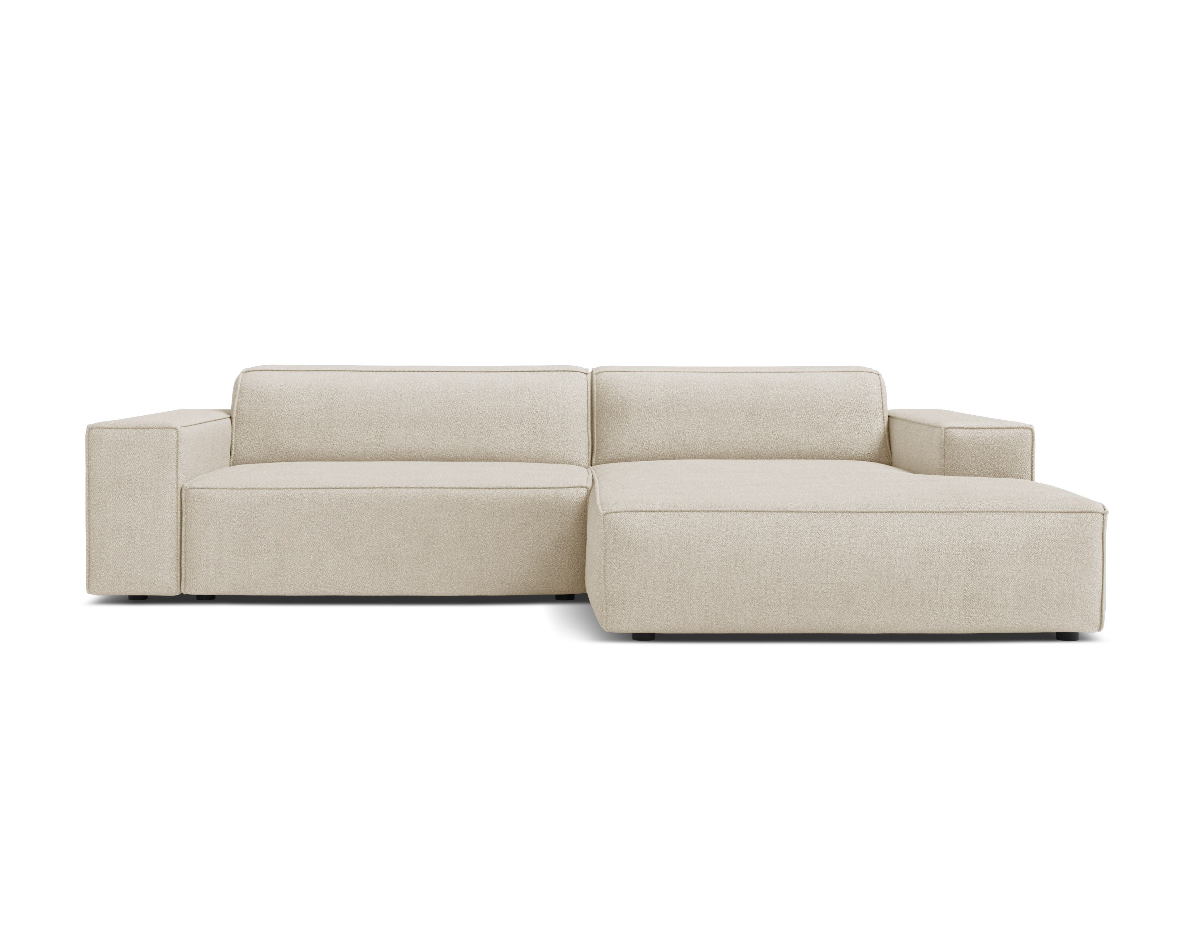 Right-facing 3-seater sofa JODIE in beige boucle