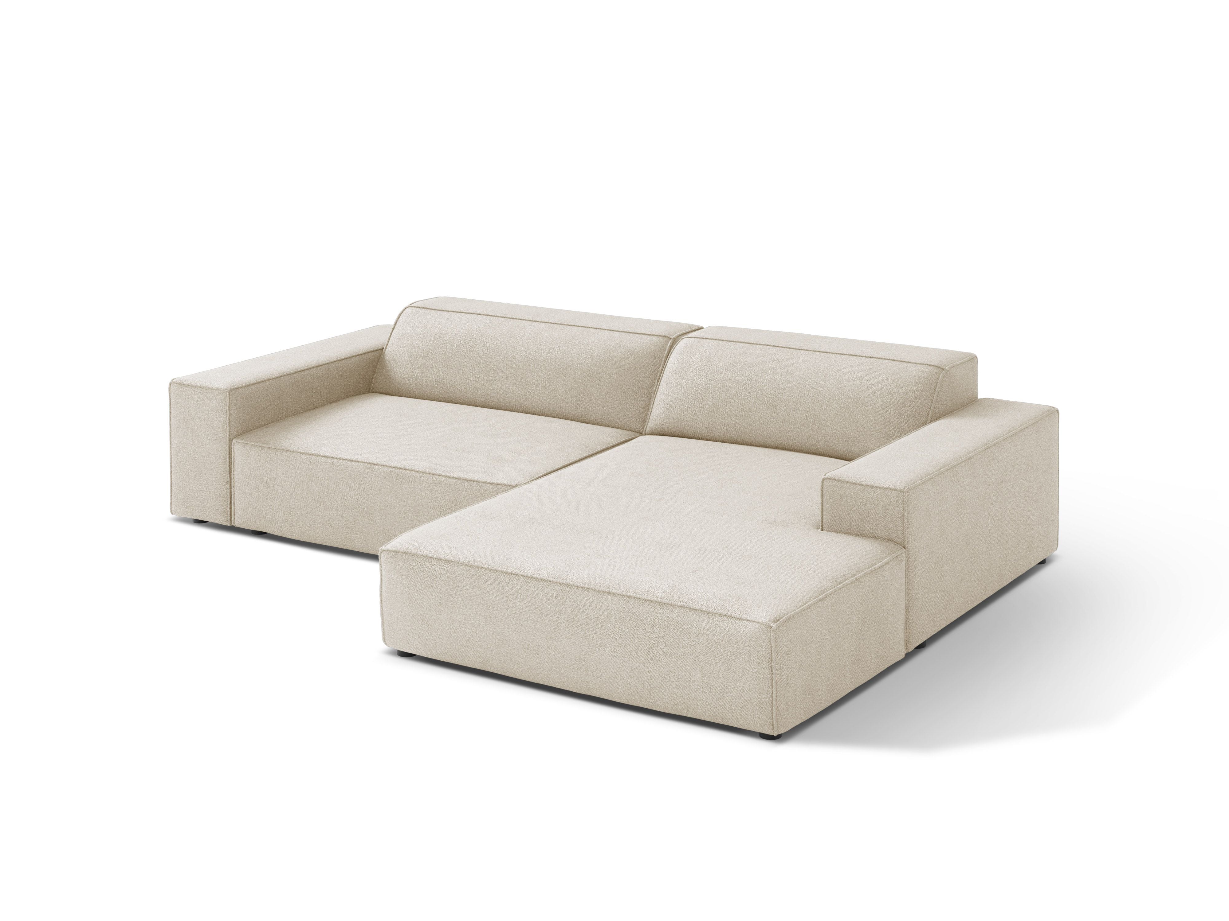 Right-facing 3-seater sofa JODIE in beige boucle
