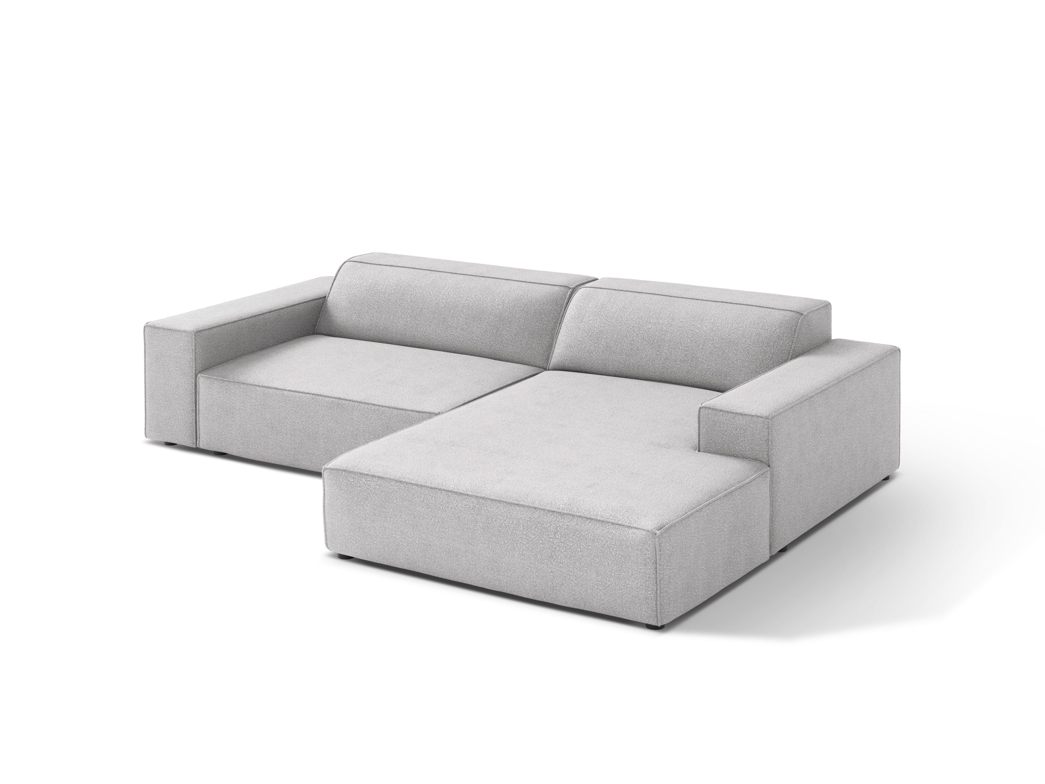 Right-facing 3-seater sofa JODIE in light gray boucle
