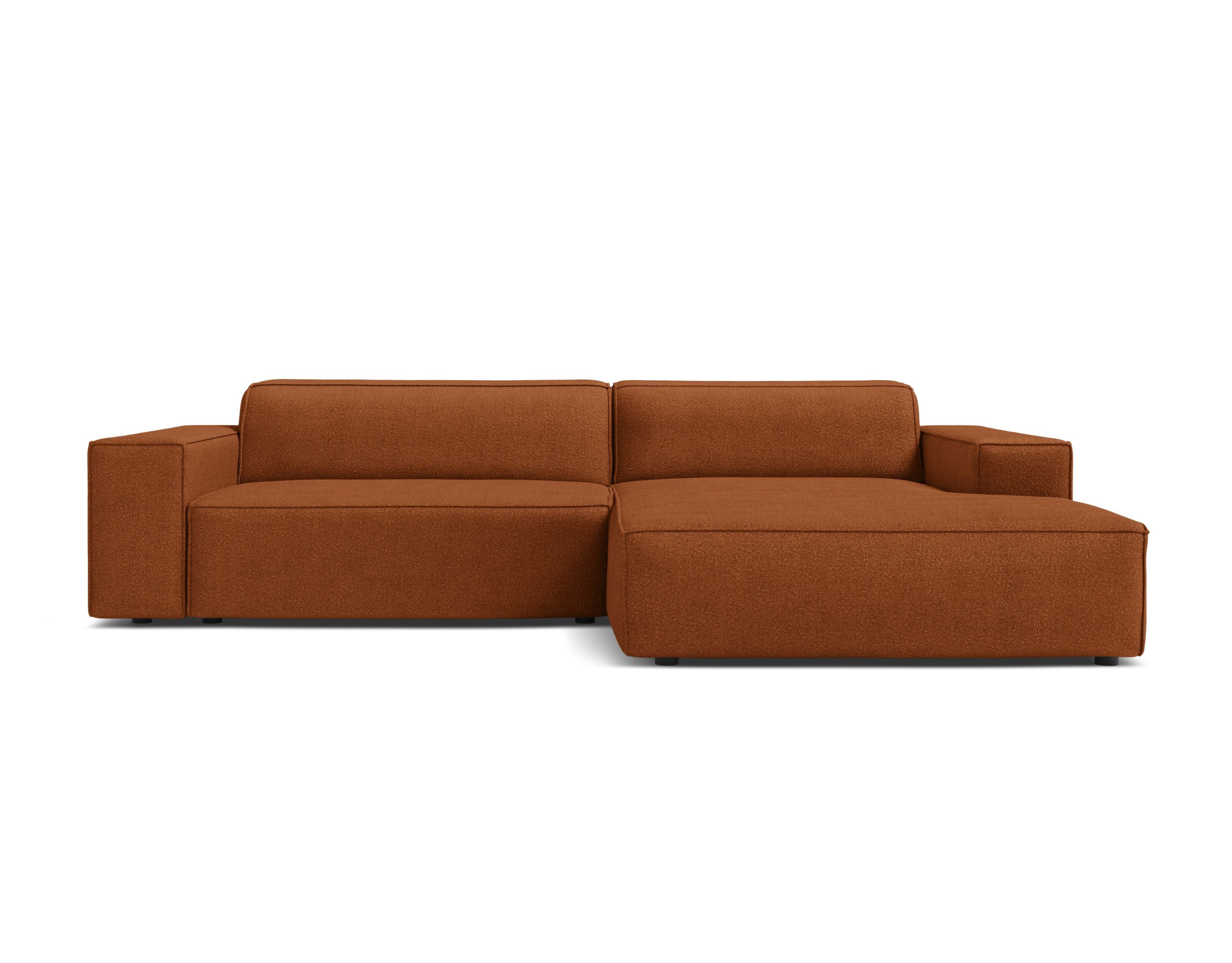 Right-facing 3-seater sofa JODIE in brick boucle