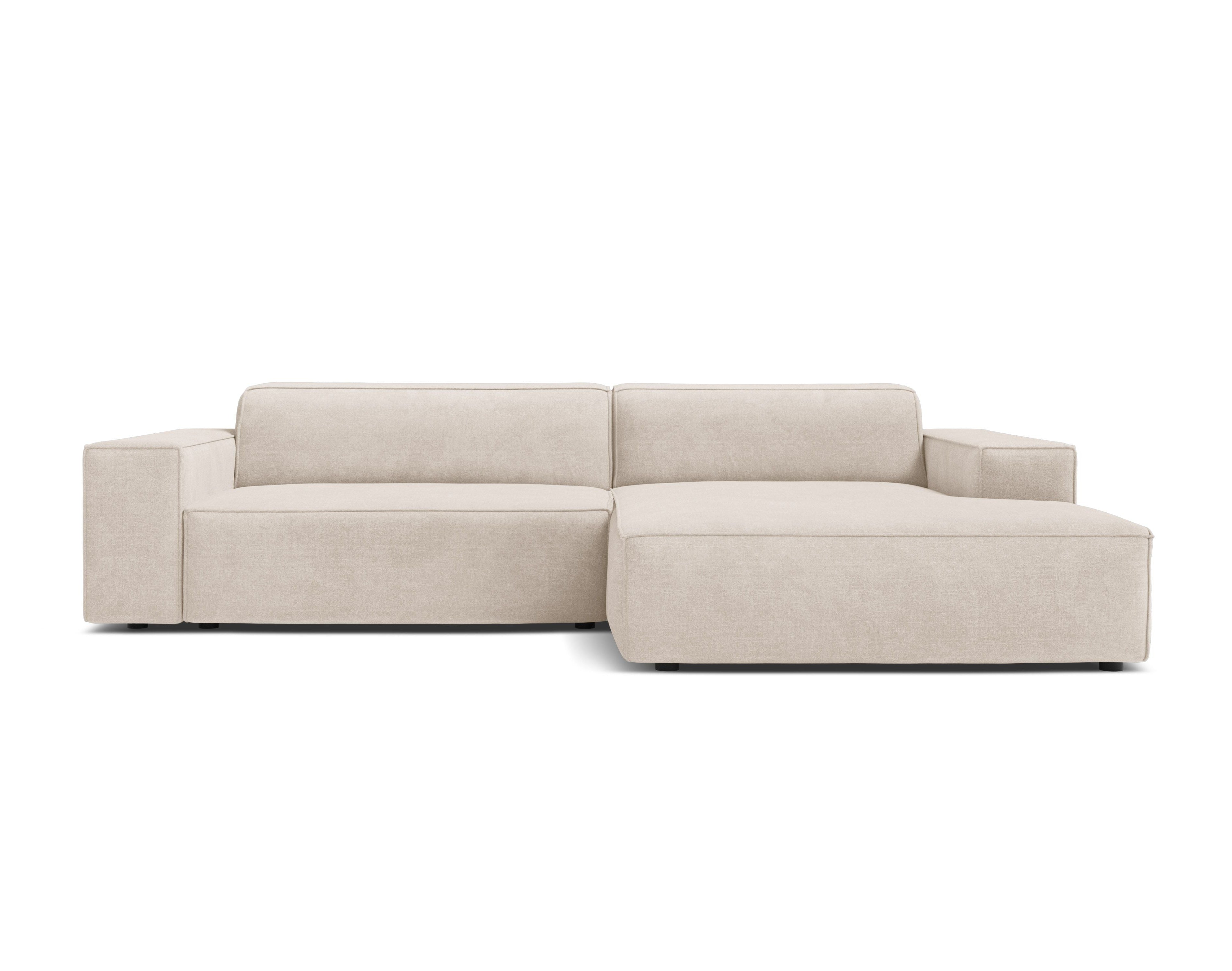 Right-facing 3-seater sofa JODIE in beige tweed