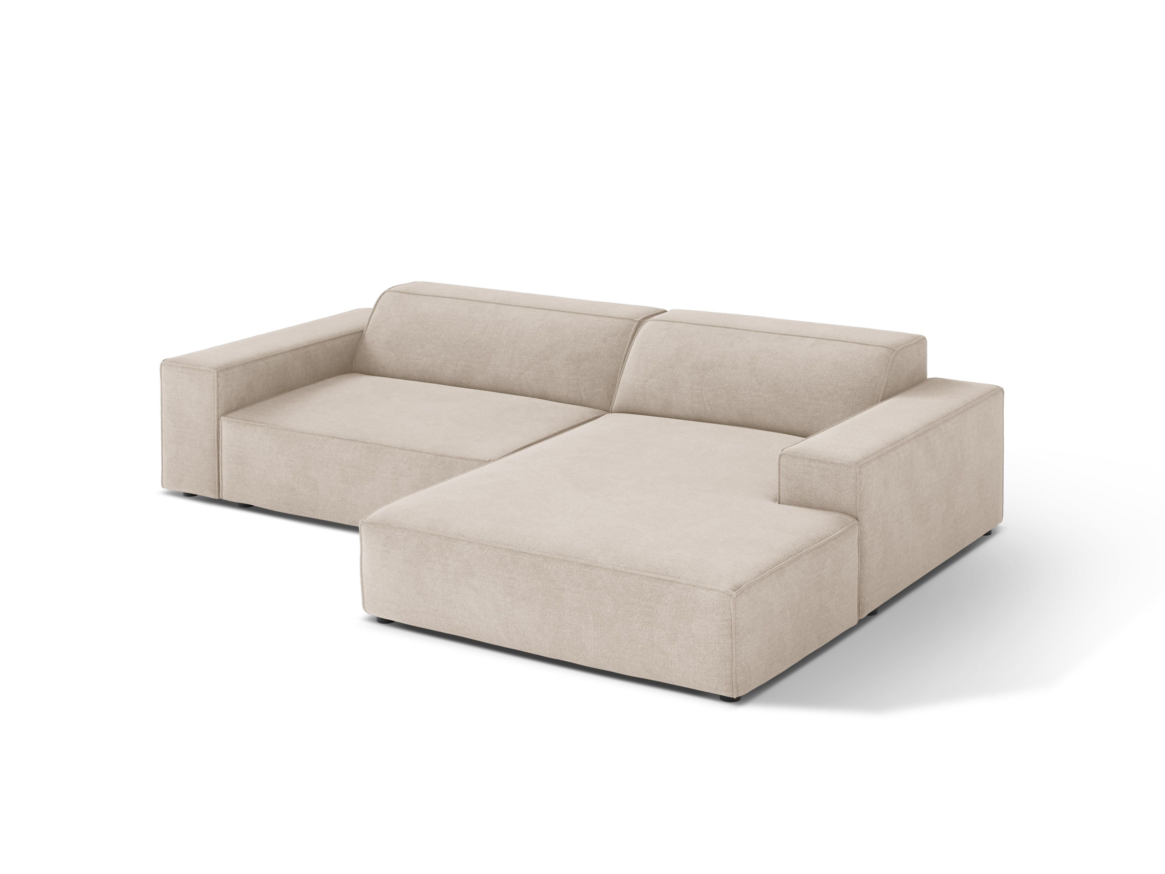 Right-facing 3-seater sofa JODIE in beige tweed