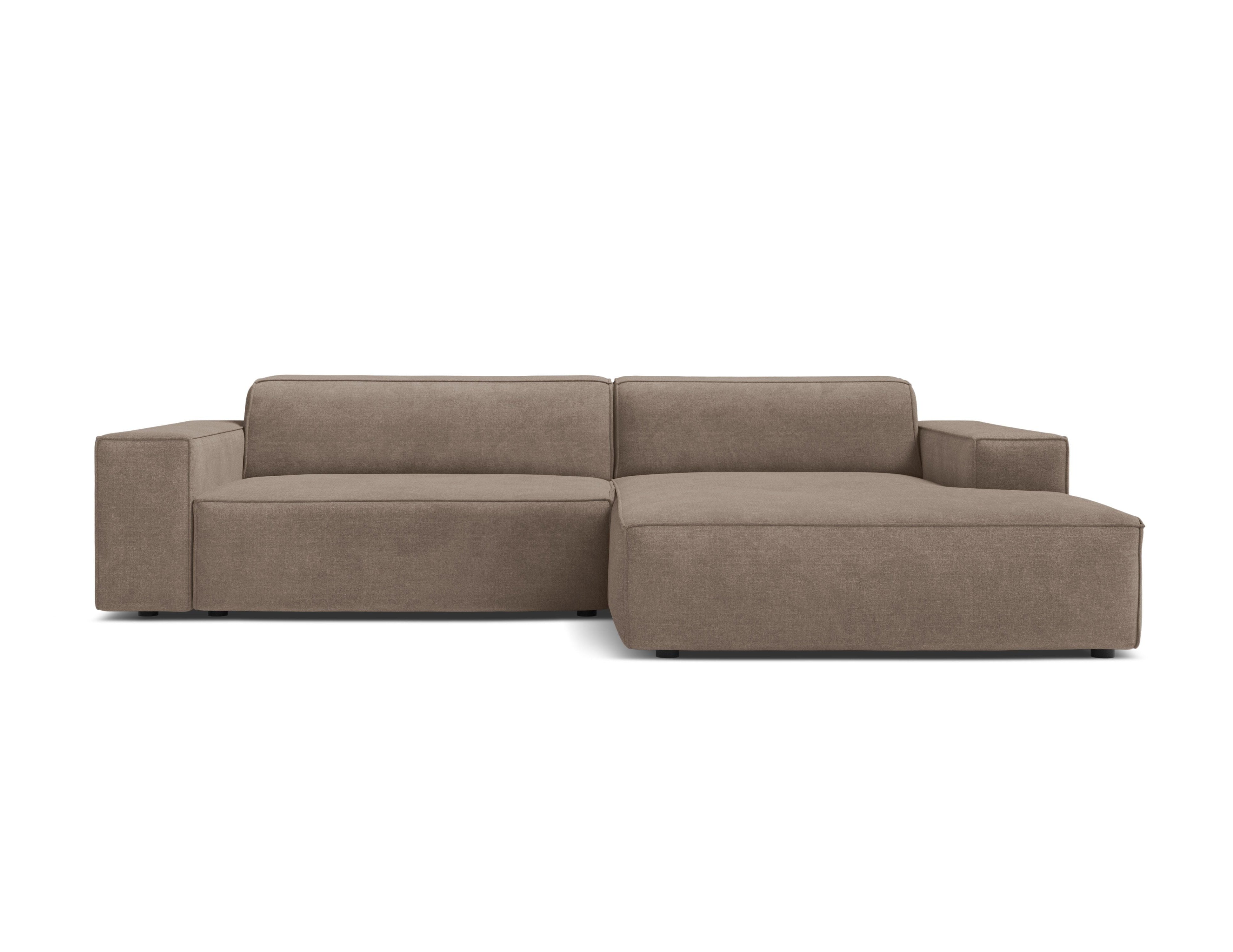 Right-facing 3-seater sofa JODIE in dark cappuccino tweed