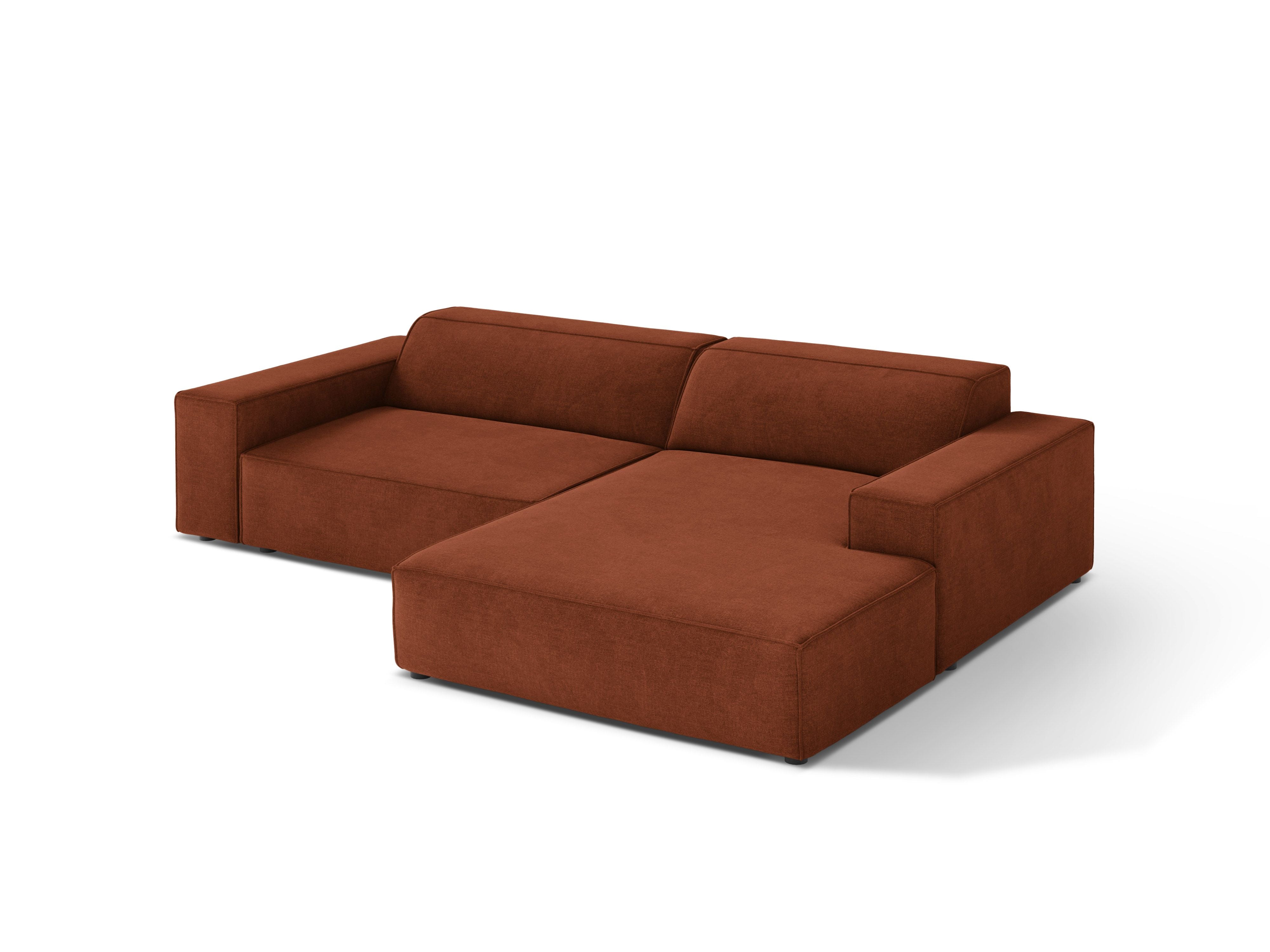 Right-facing 3-seater sofa JODIE in brick tweed