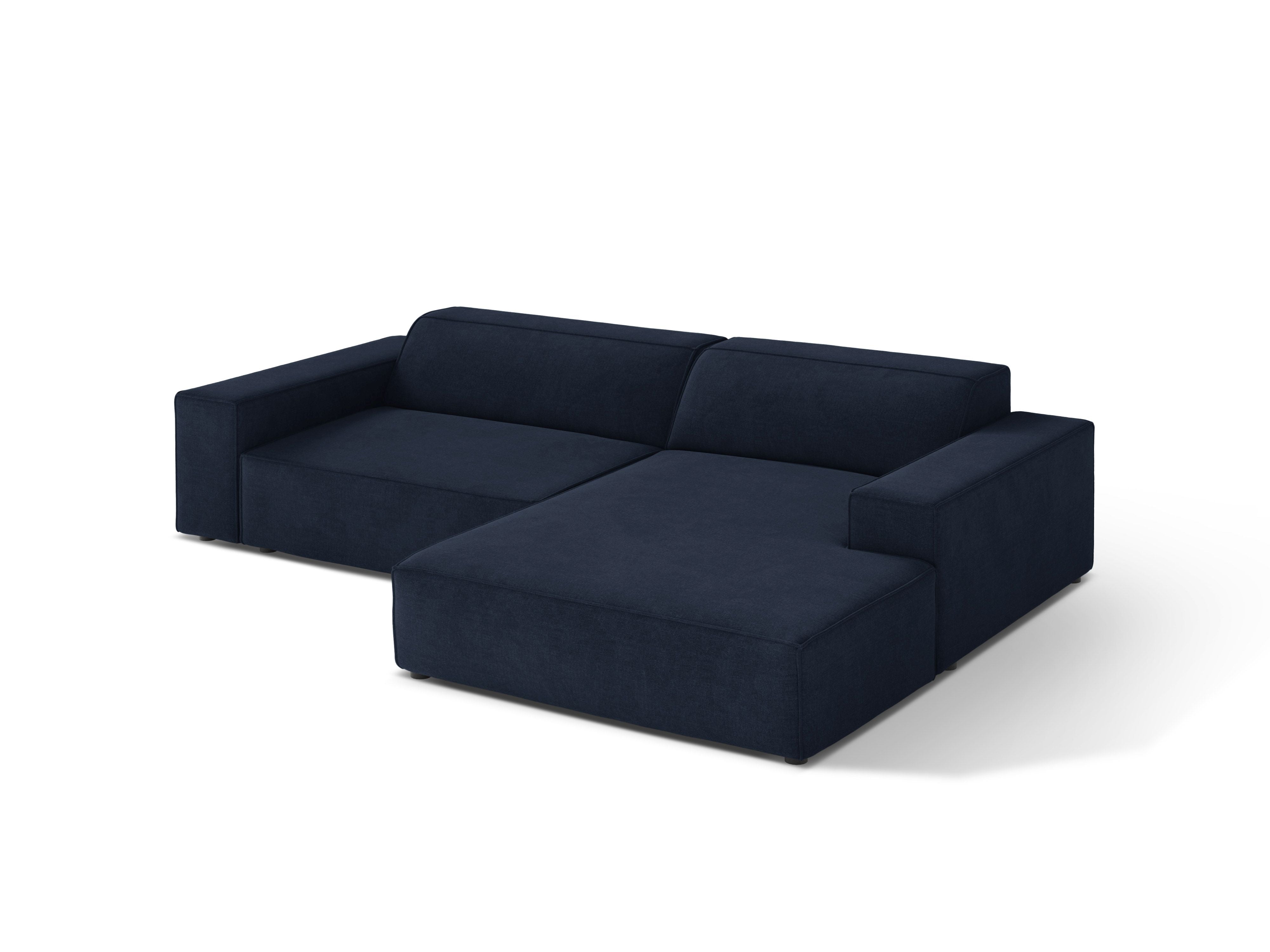 Right-facing 3-seater sofa JODIE in navy tweed