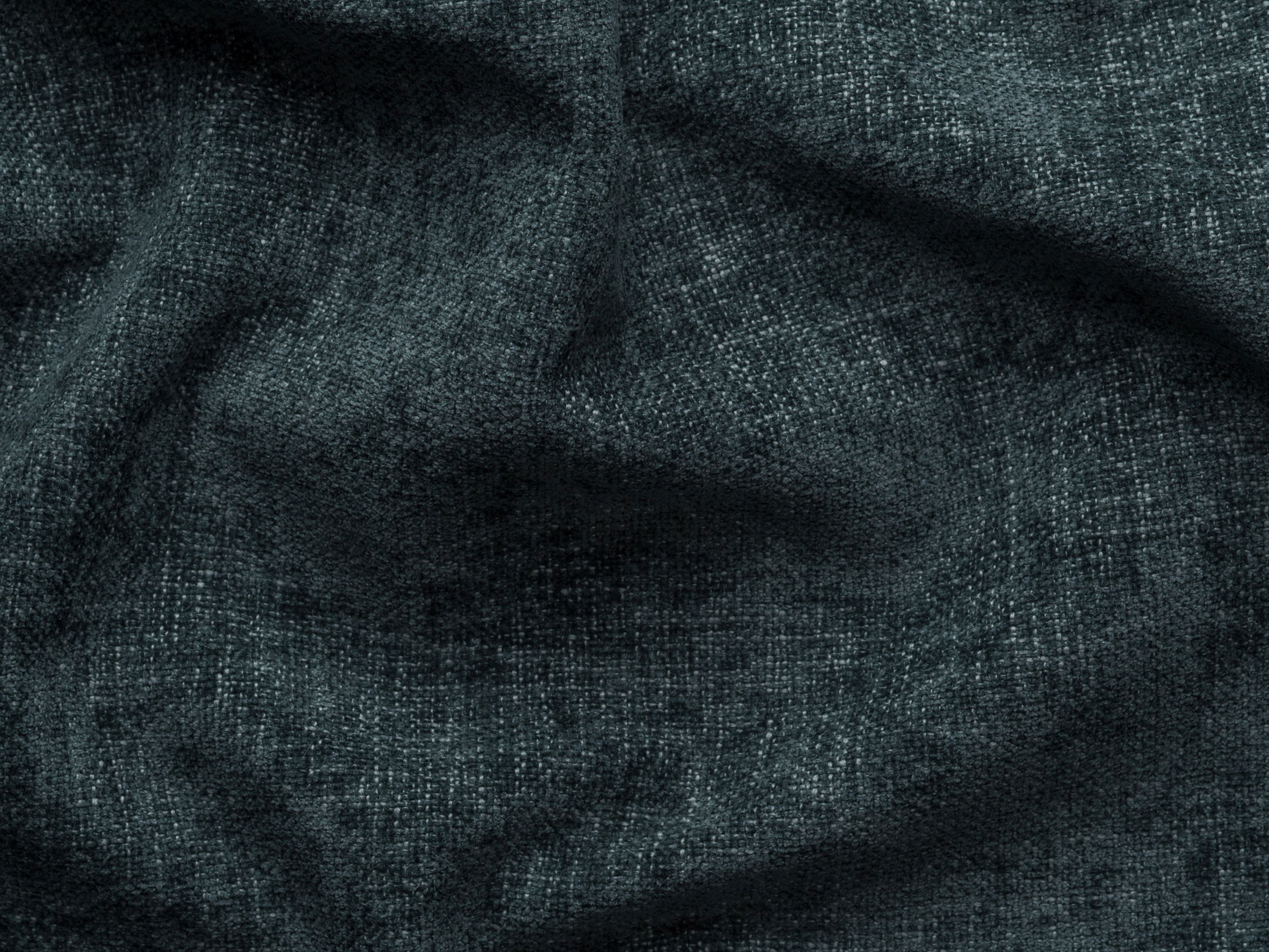 Right-facing 3-seater sofa JODIE in deep petrol tweed