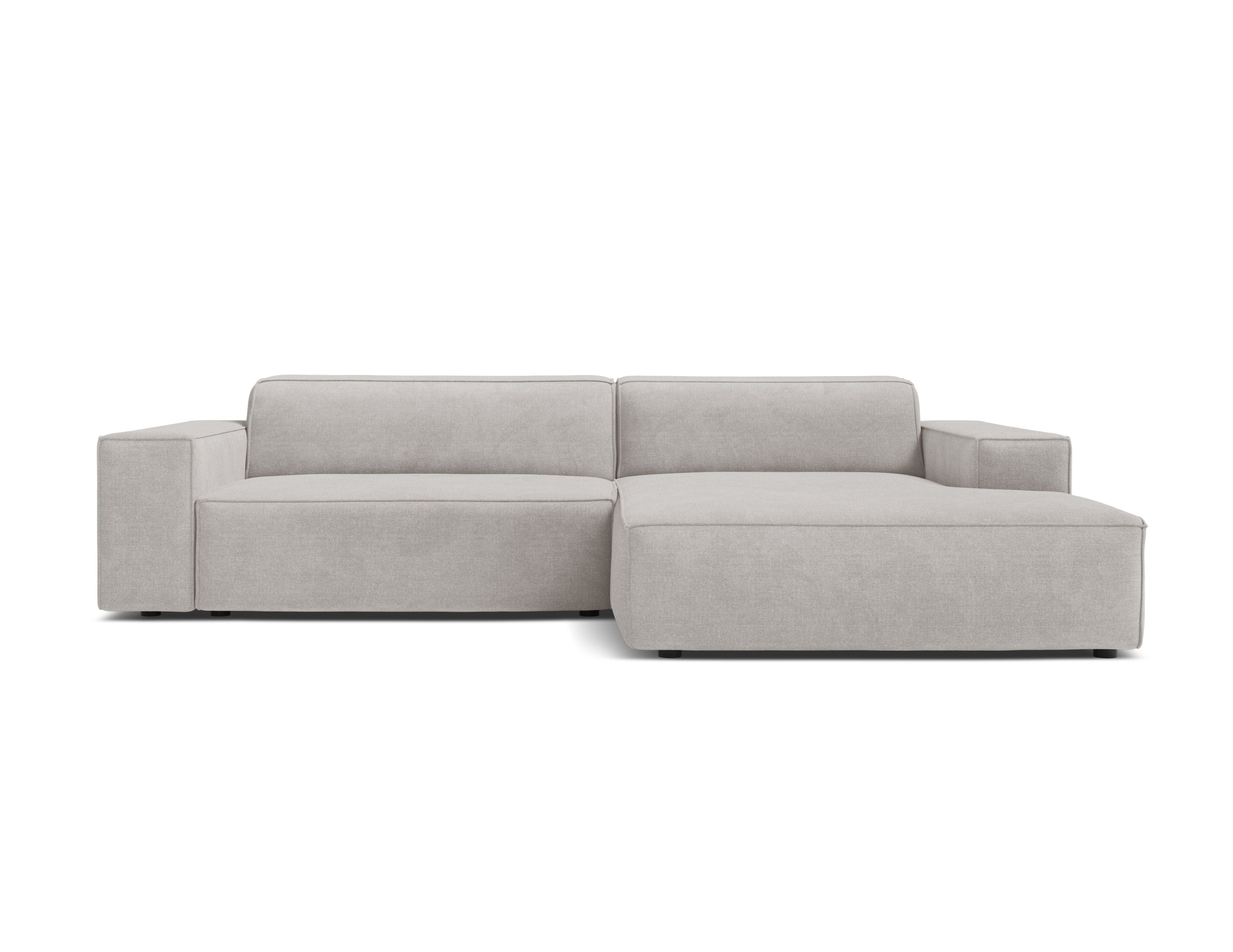Right-facing 3-seater sofa JODIE in light gray tweed