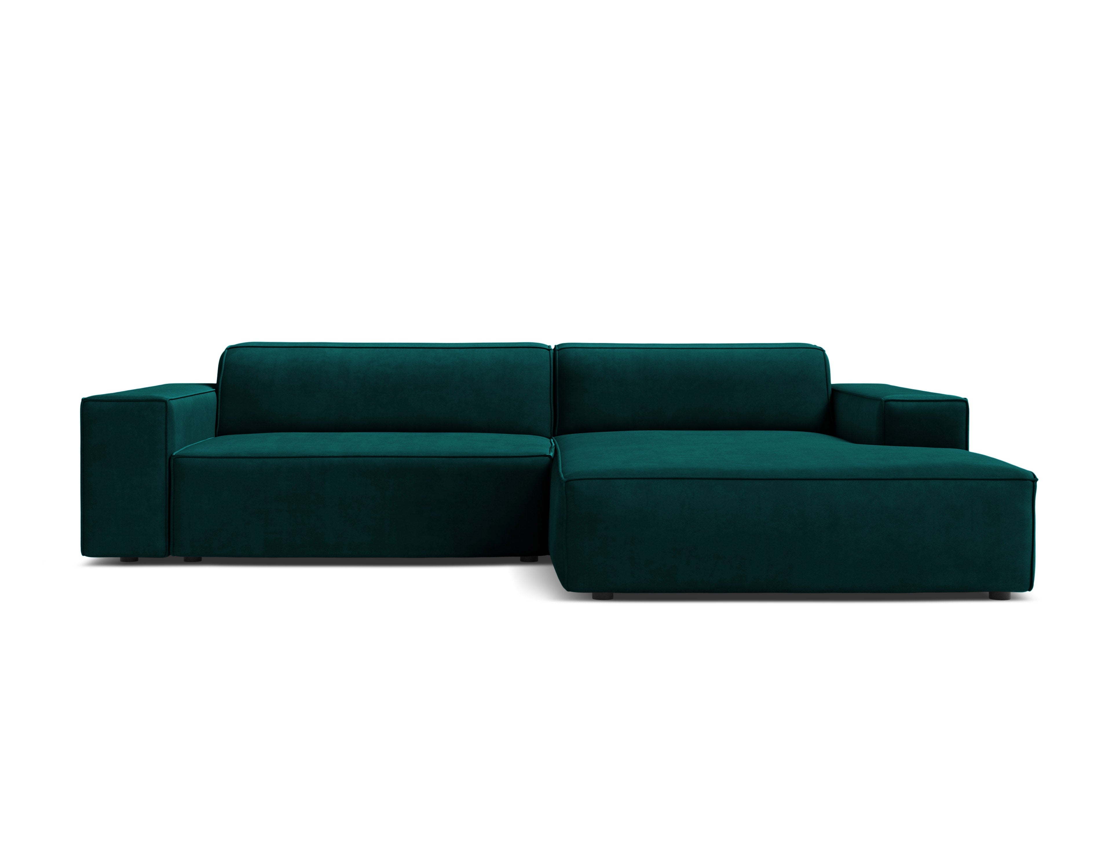 Right-facing 3-seater sofa JODIE in deep petrol velvet