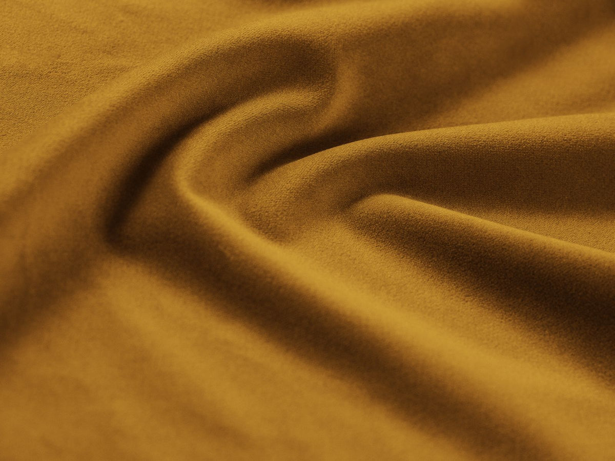 Narożnik aksamitny prawostronny kompaktowy JENNIFER żółty Bluvel – detal tkaniny