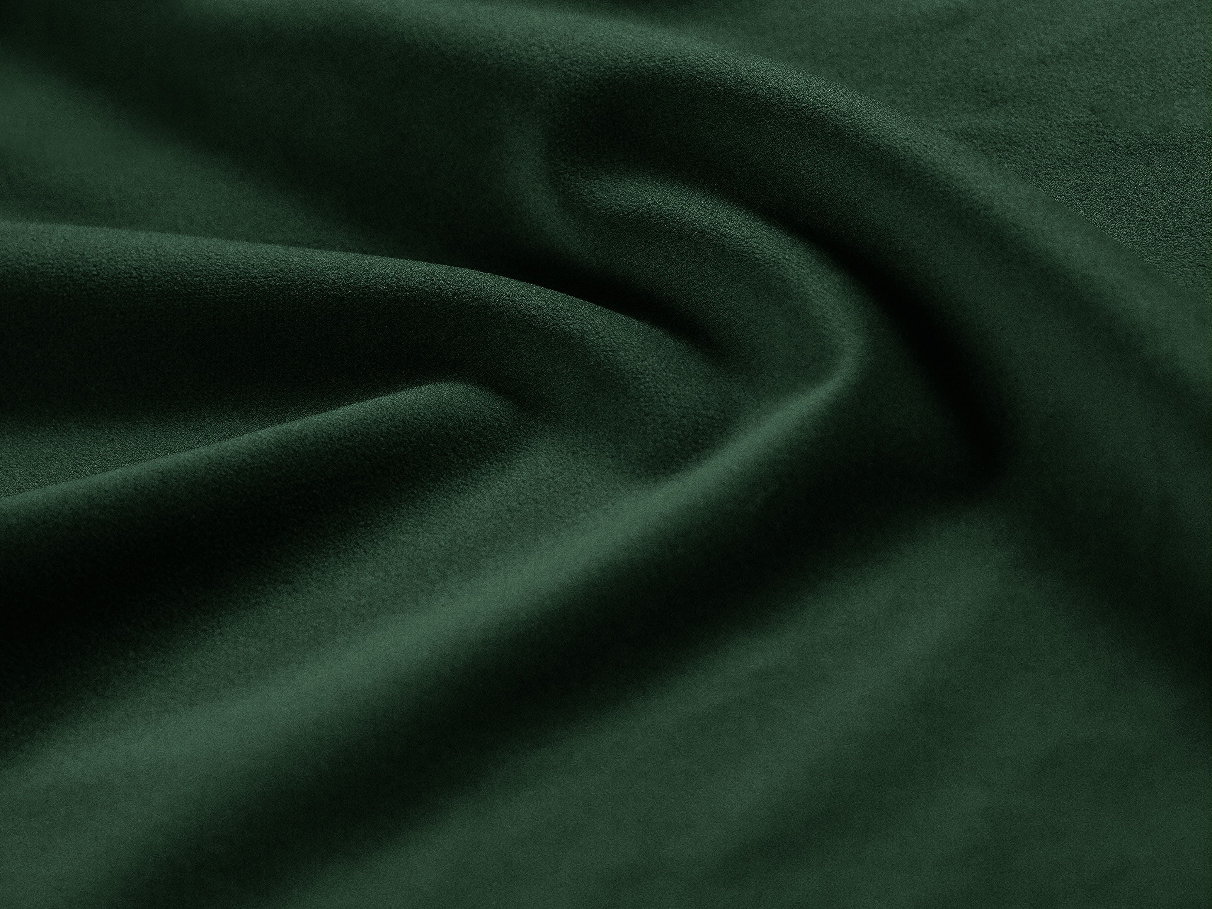 Right-facing velvet corner sofa for three people, JODIE in bottle green.