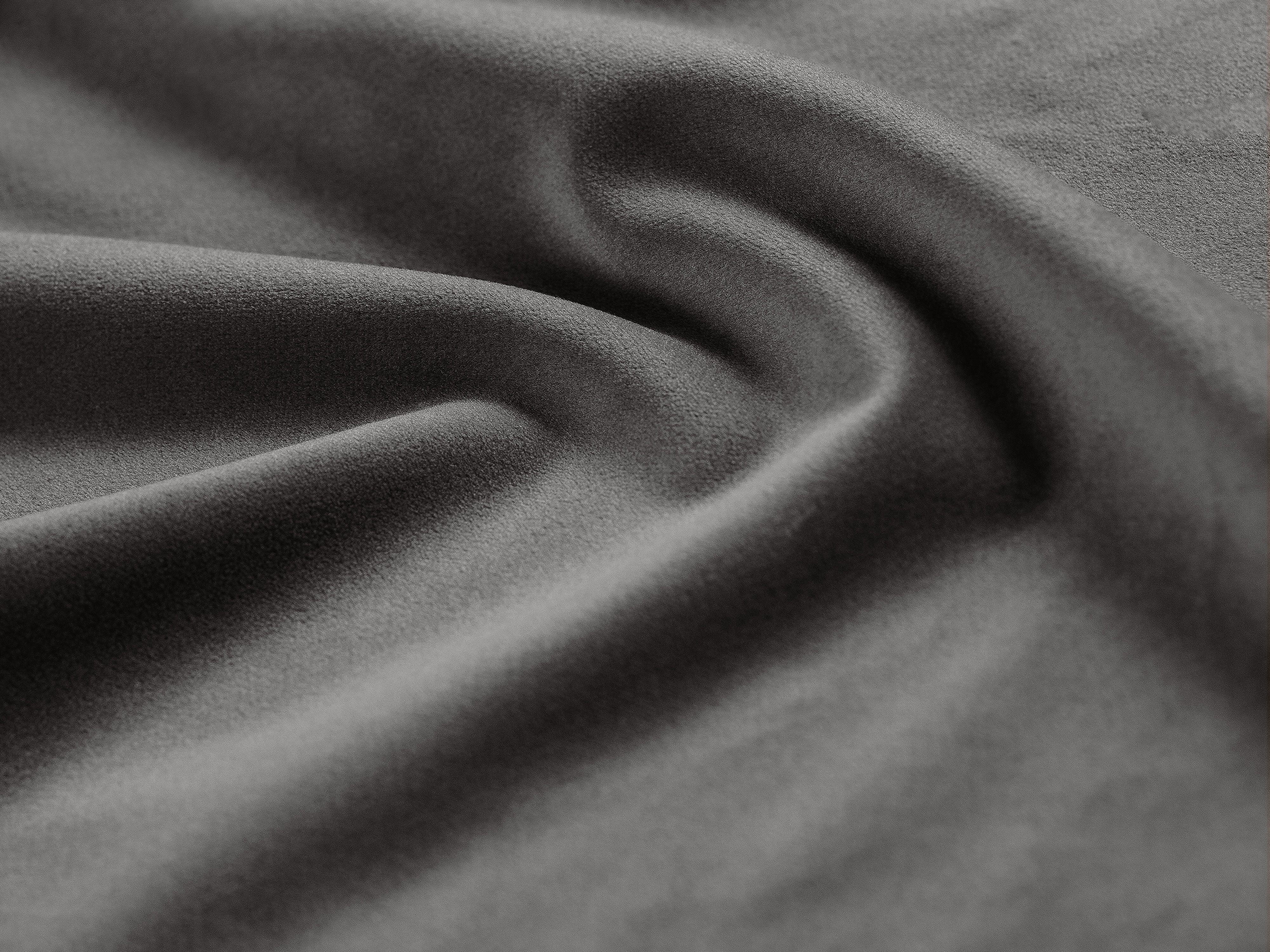 Gray right-facing velvet corner sofa JODIE for three people