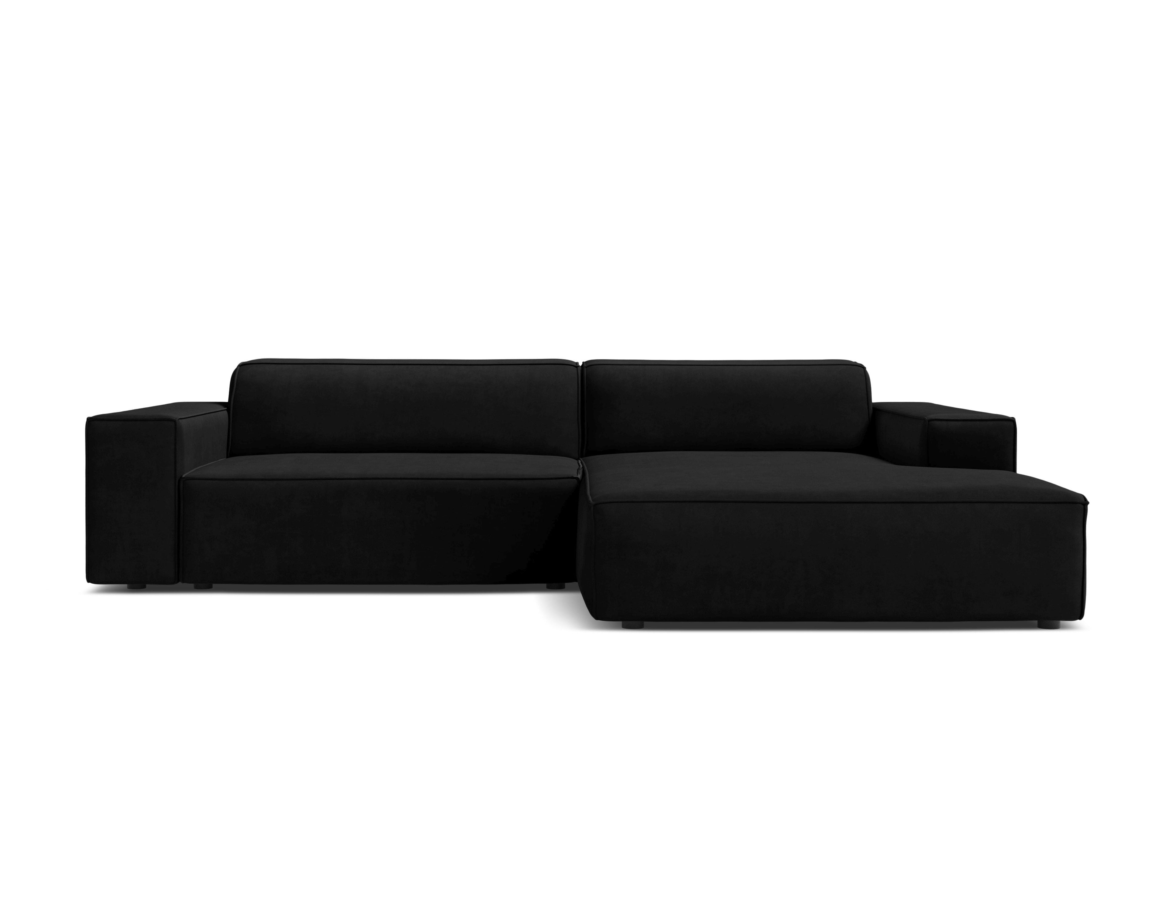JODIE Black Velvet Right-Handed 3-Seater Sofa