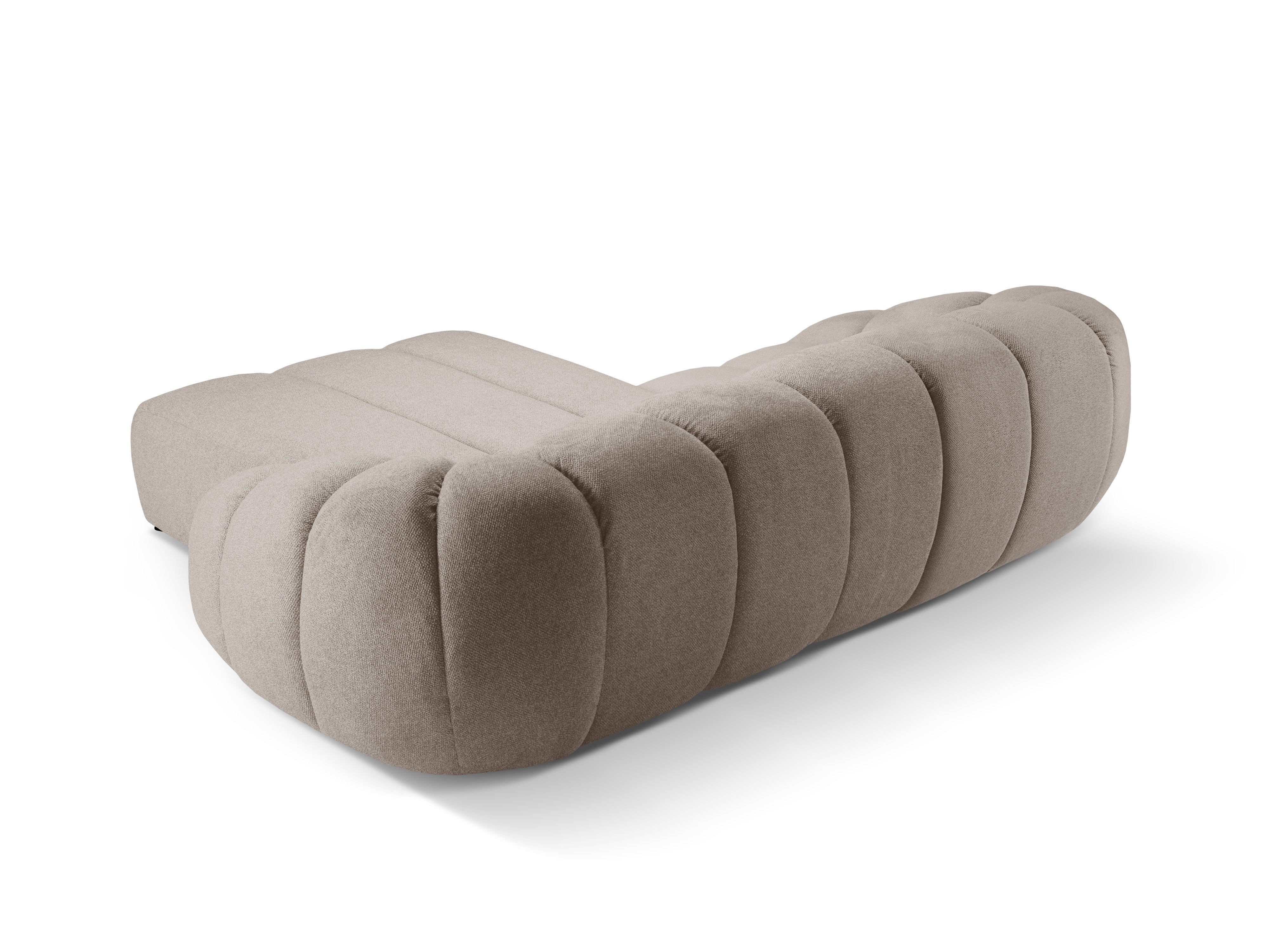 Dreisitzer-Ecksofa rechts DIANA dunkelbeige Chenille