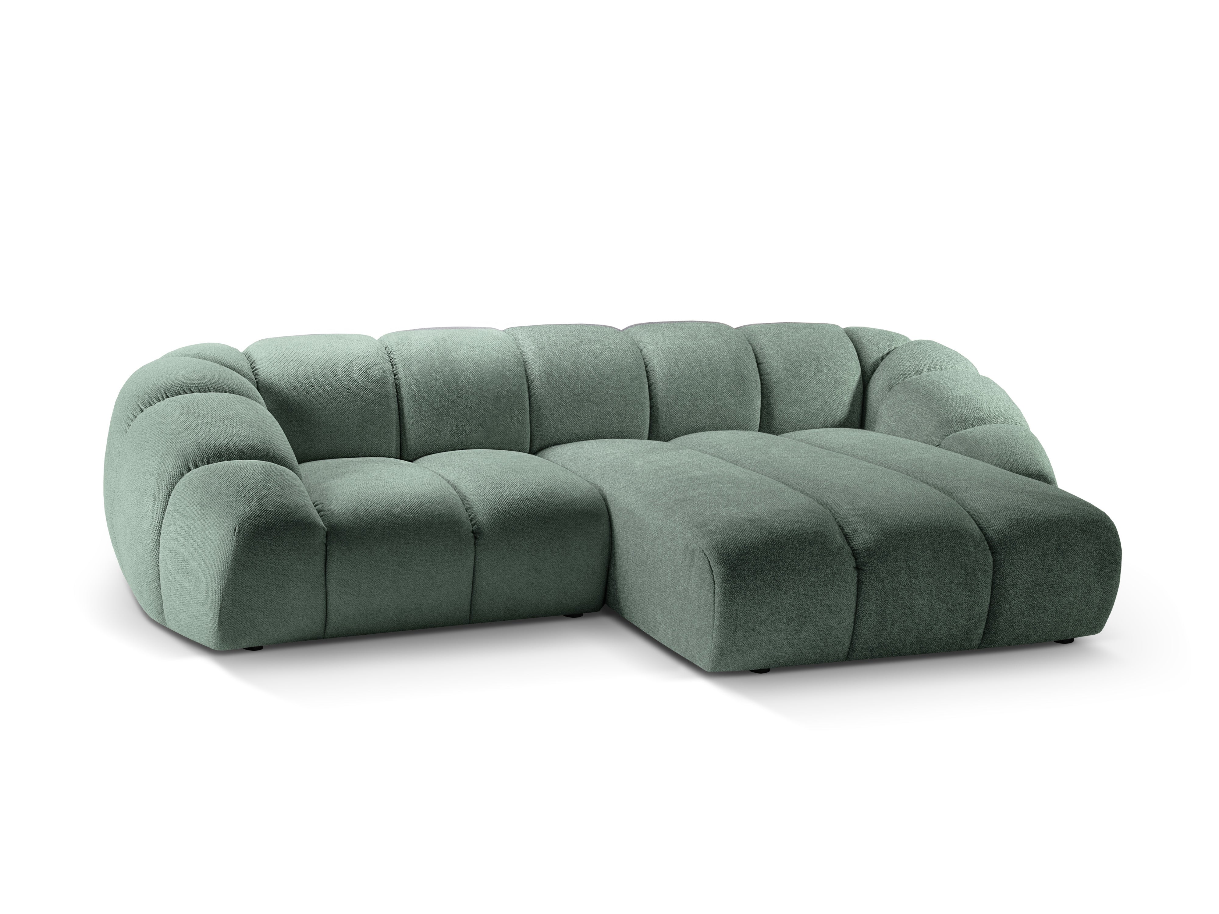 3-seater right-facing corner sofa DIANA mint chenille
