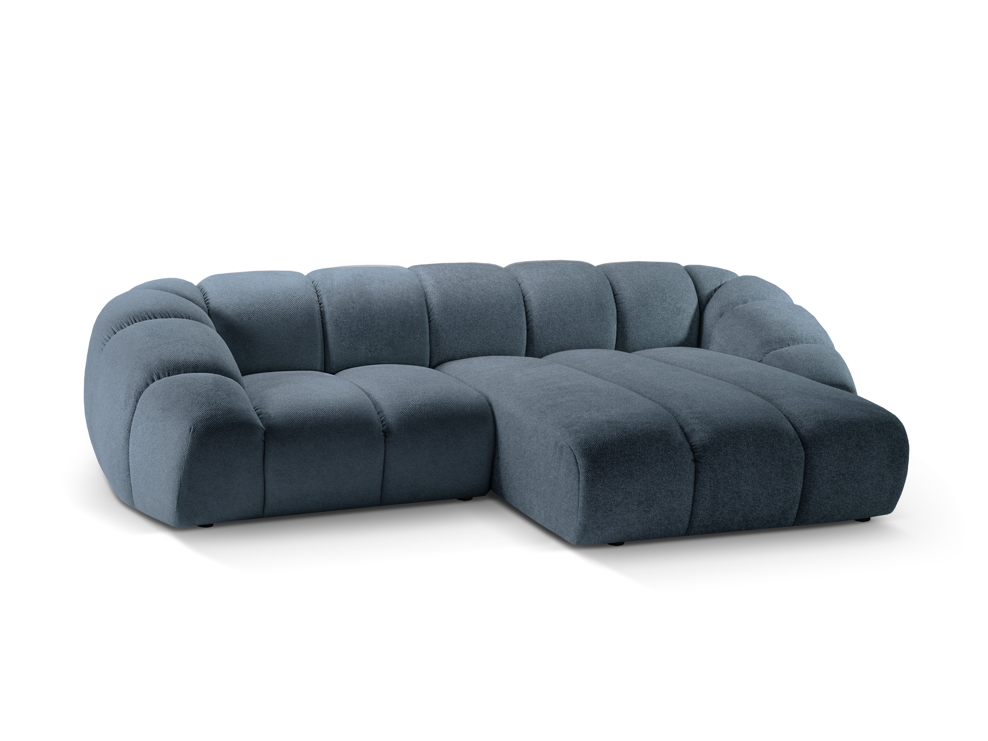Right-facing 3-seater corner sofa DIANA light blue chenille [Monika]
