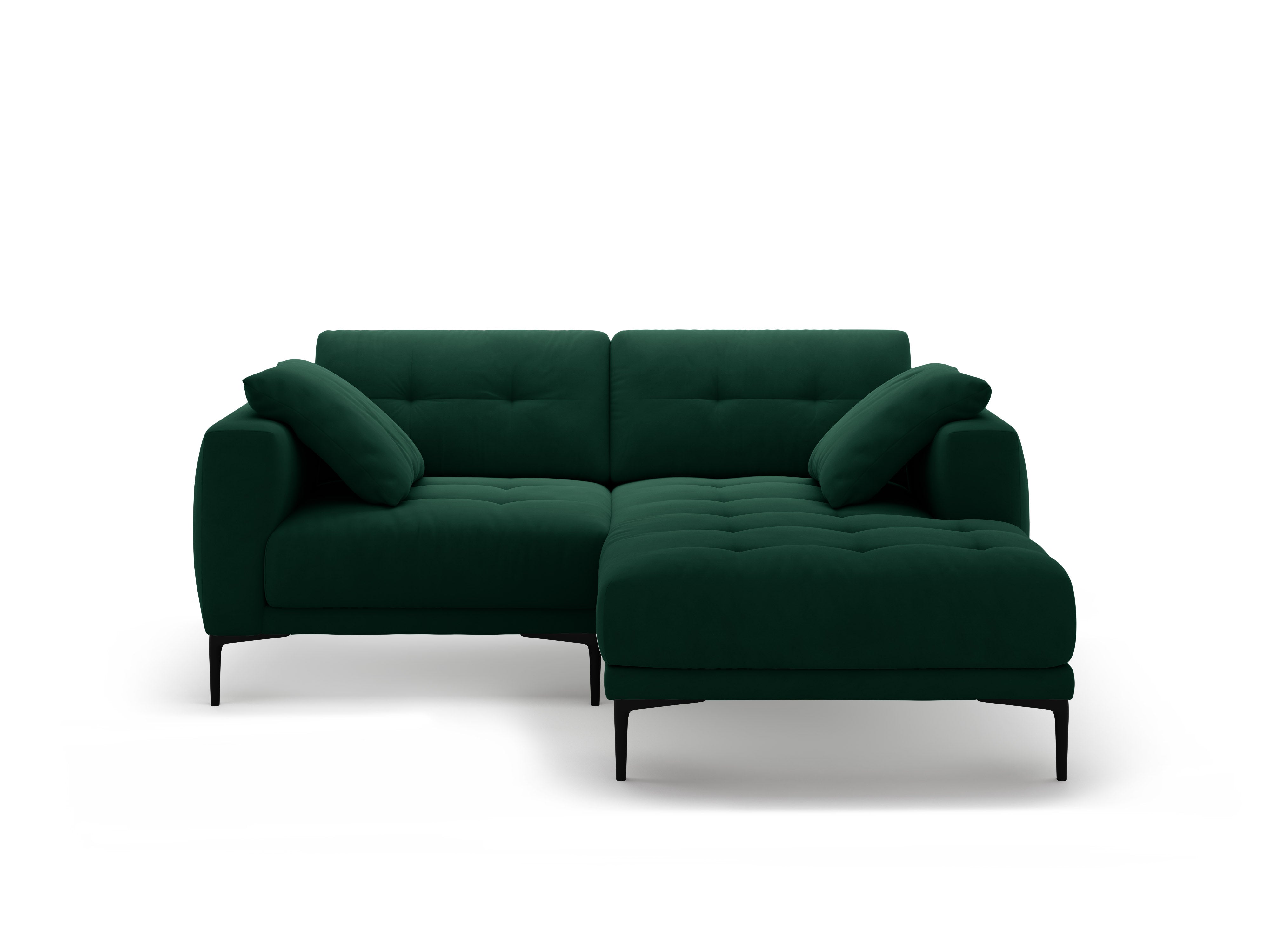 Sofa rechteckig, samtig, BEMY, flaschengrün