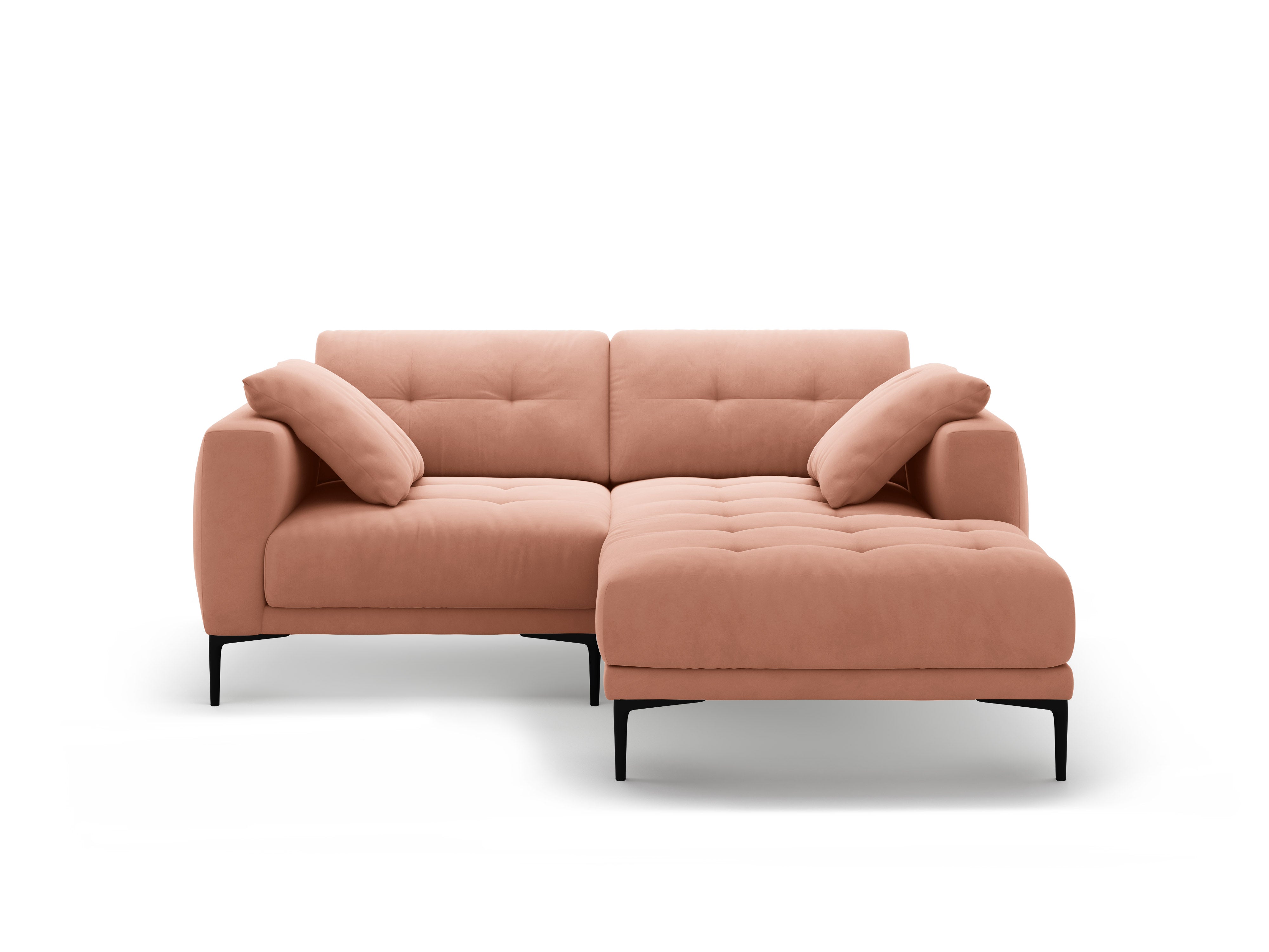 Sofa rechteckig samtig BEMY rosa