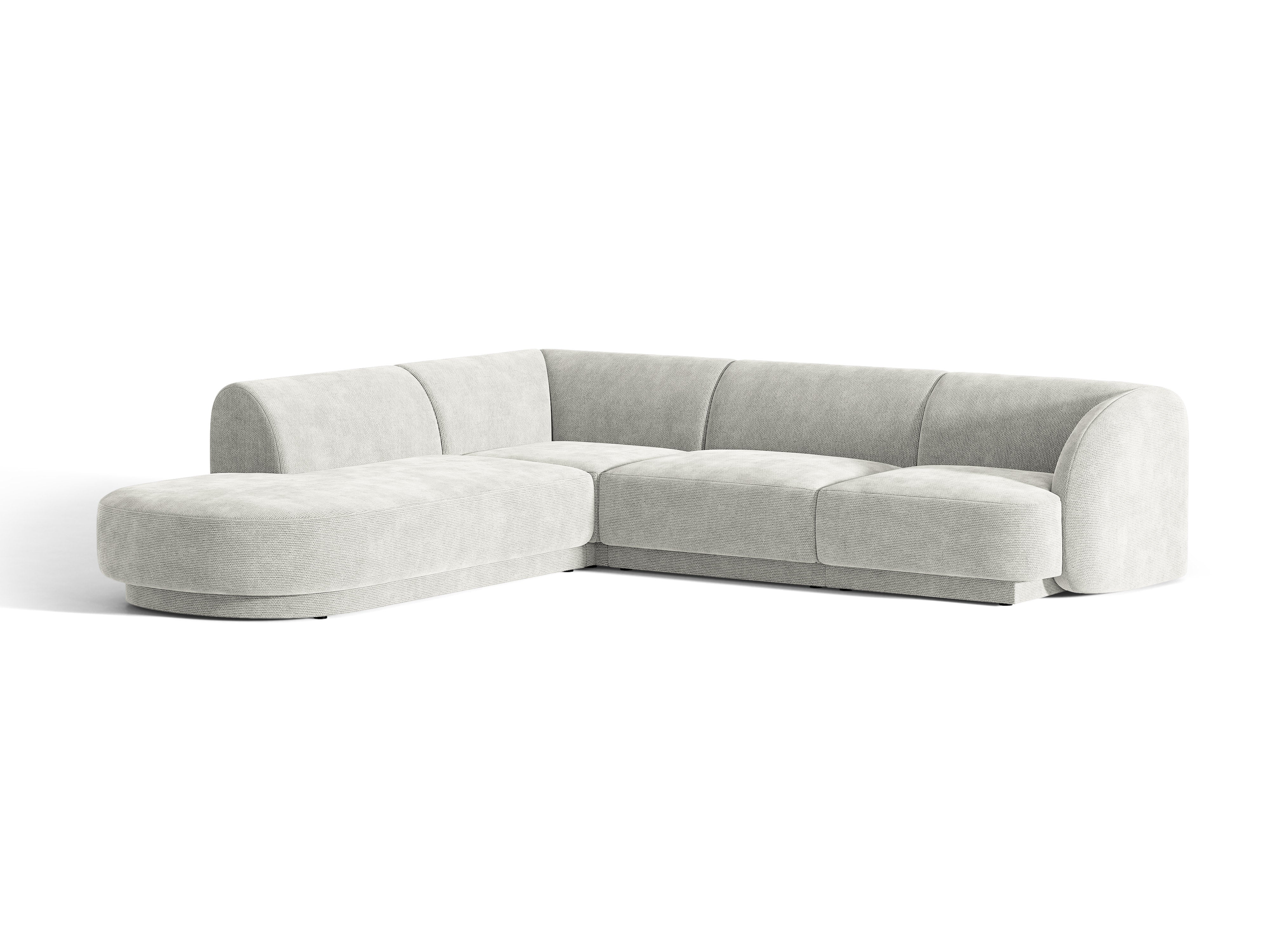 Narożnik lewostronny 6-osobowy MILEY szary szenil – sofa narożna