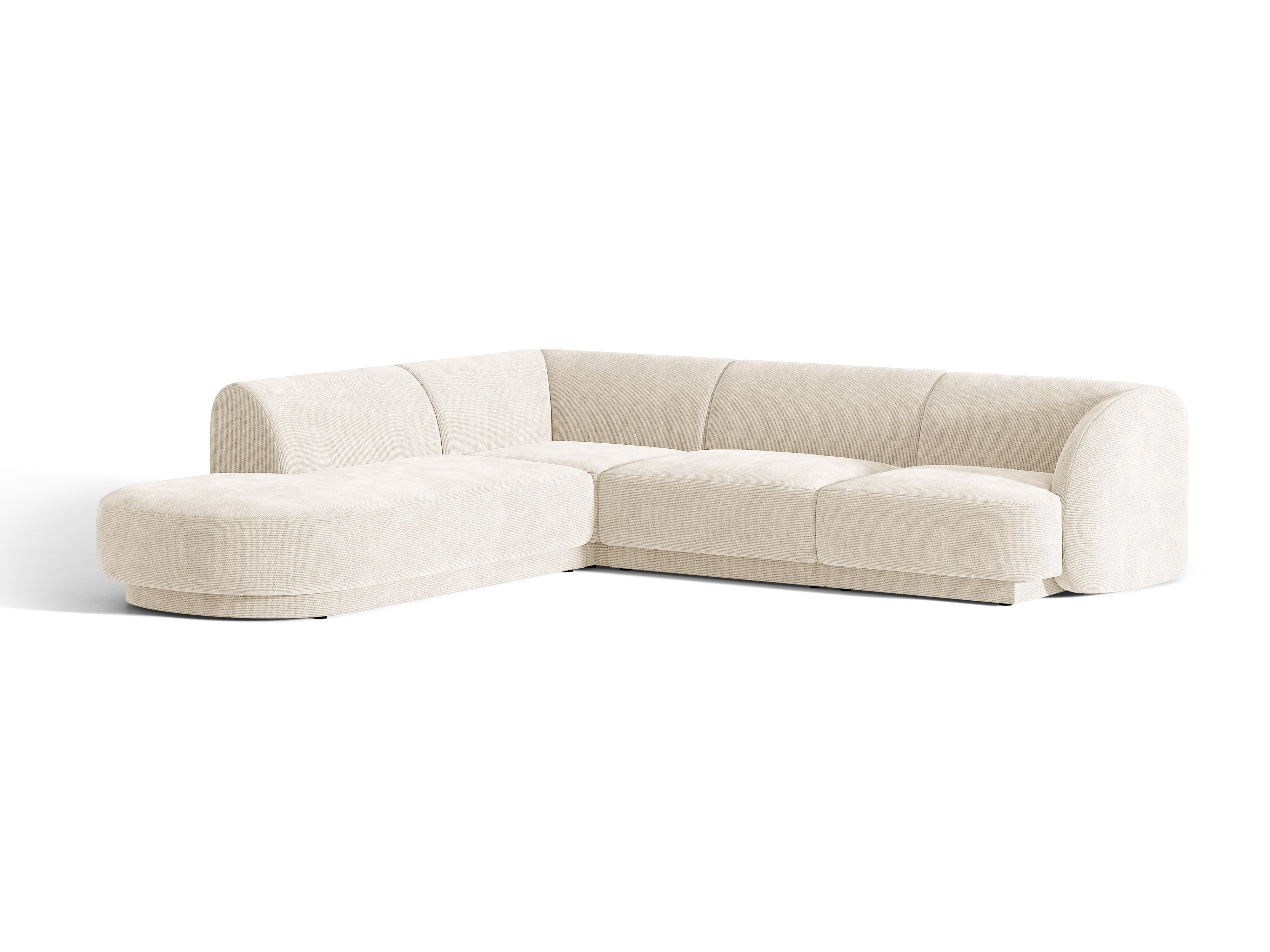 Narożnik lewostronny 6-osobowy MILEY kość słoniowa szenil – sofa narożna