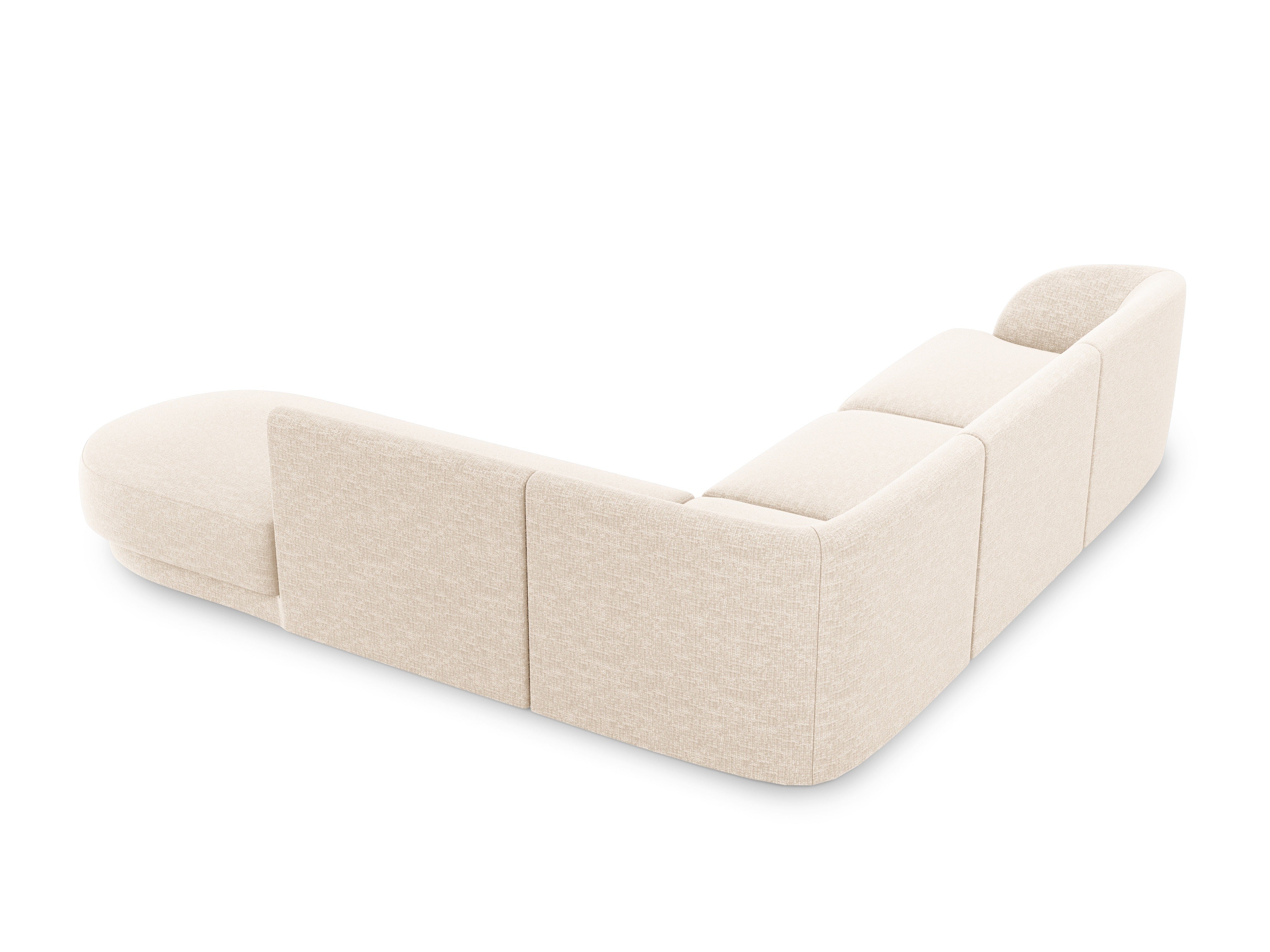 Right-facing corner sofa for 6 people MILEY ivory chenille