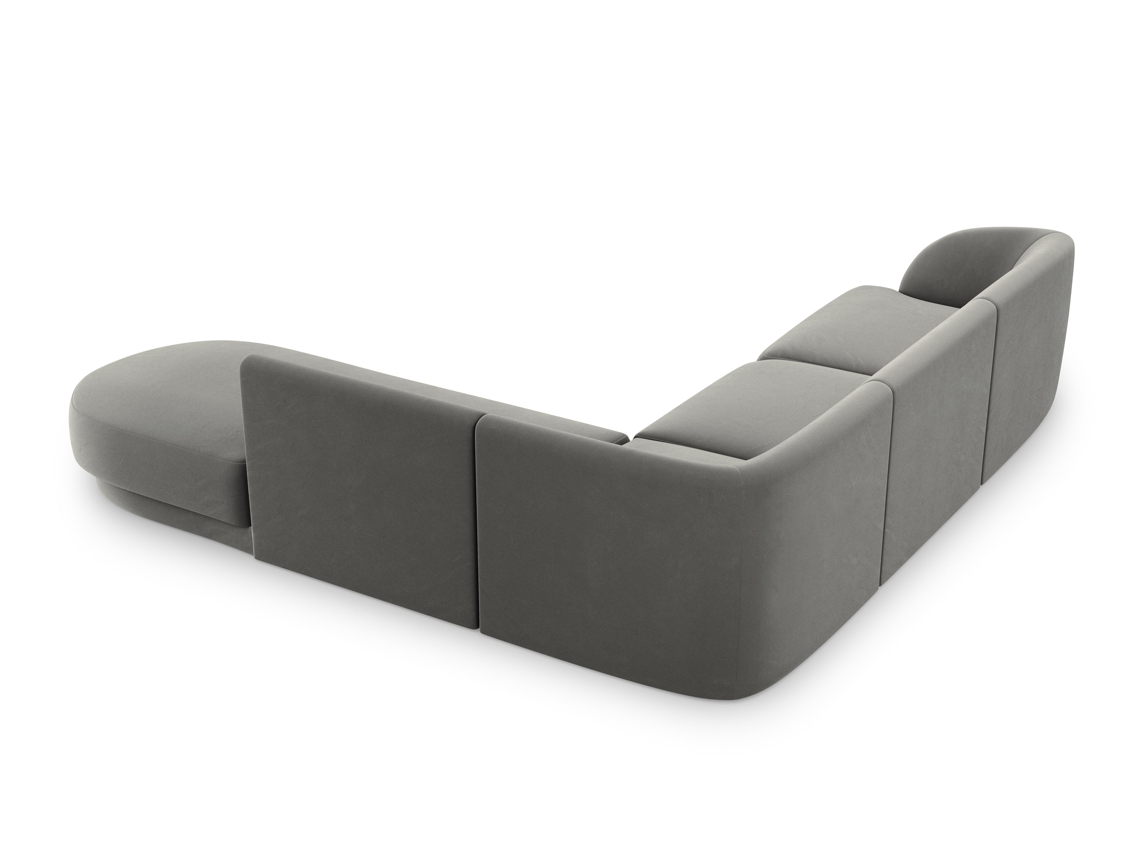 Narożnik aksamitny 6-osobowy prawostronny MILEY jasnoszary Micadoni    Eye on Design