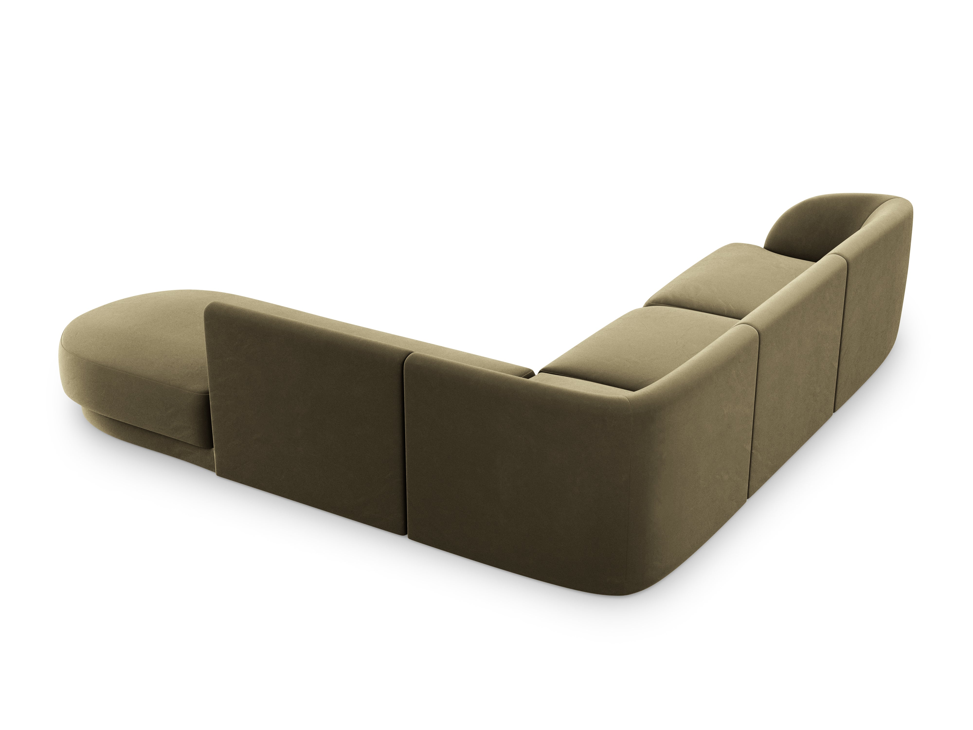 Narożnik aksamitny 6-osobowy prawostronny MILEY zielony Micadoni    Eye on Design