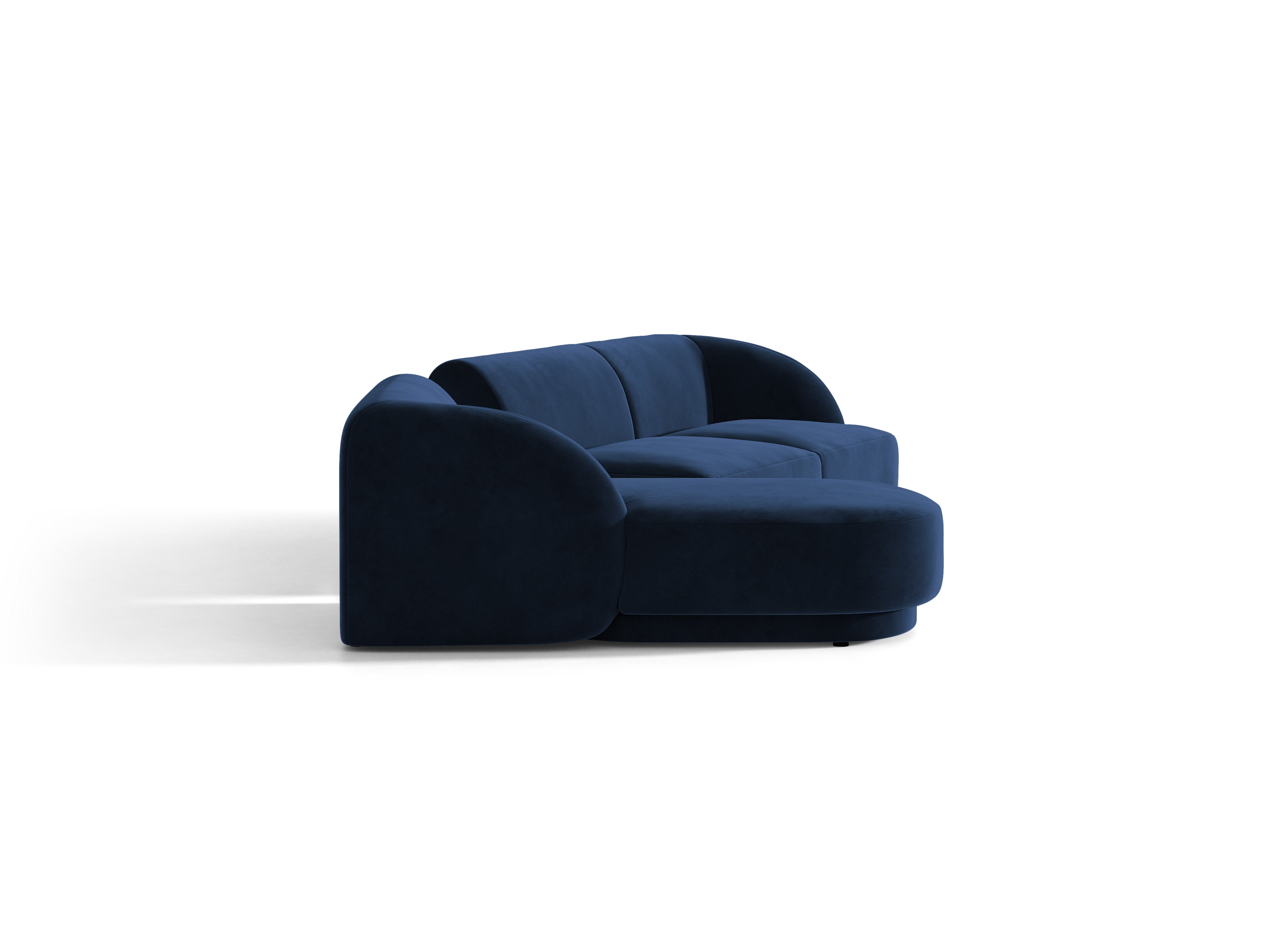 Narożnik modułowy ze stolikiem 3-osobowy lewostronny MILEY granat królewski – sofa narożna
