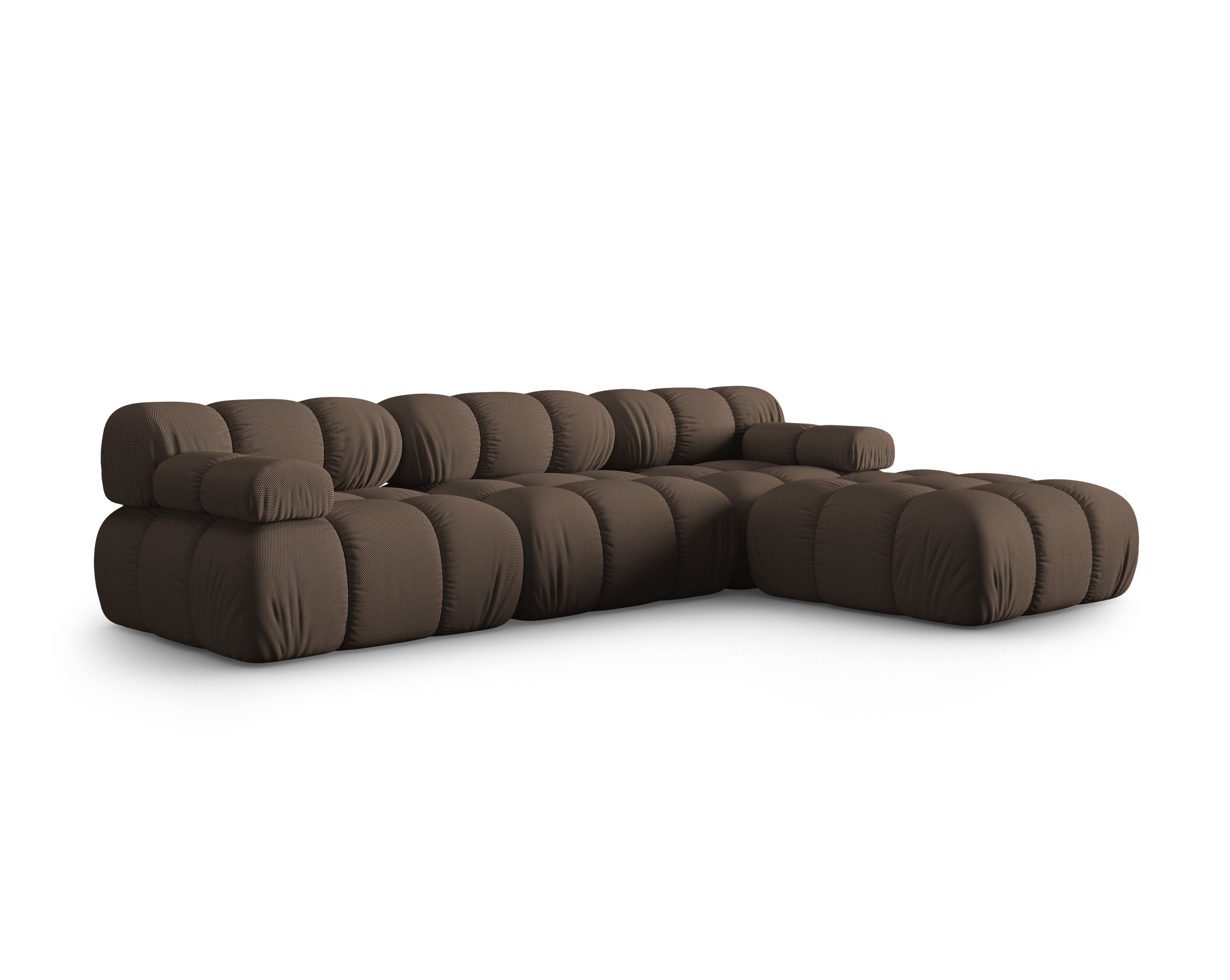 Universal corner sofa BELLIS in brown 3D fabric