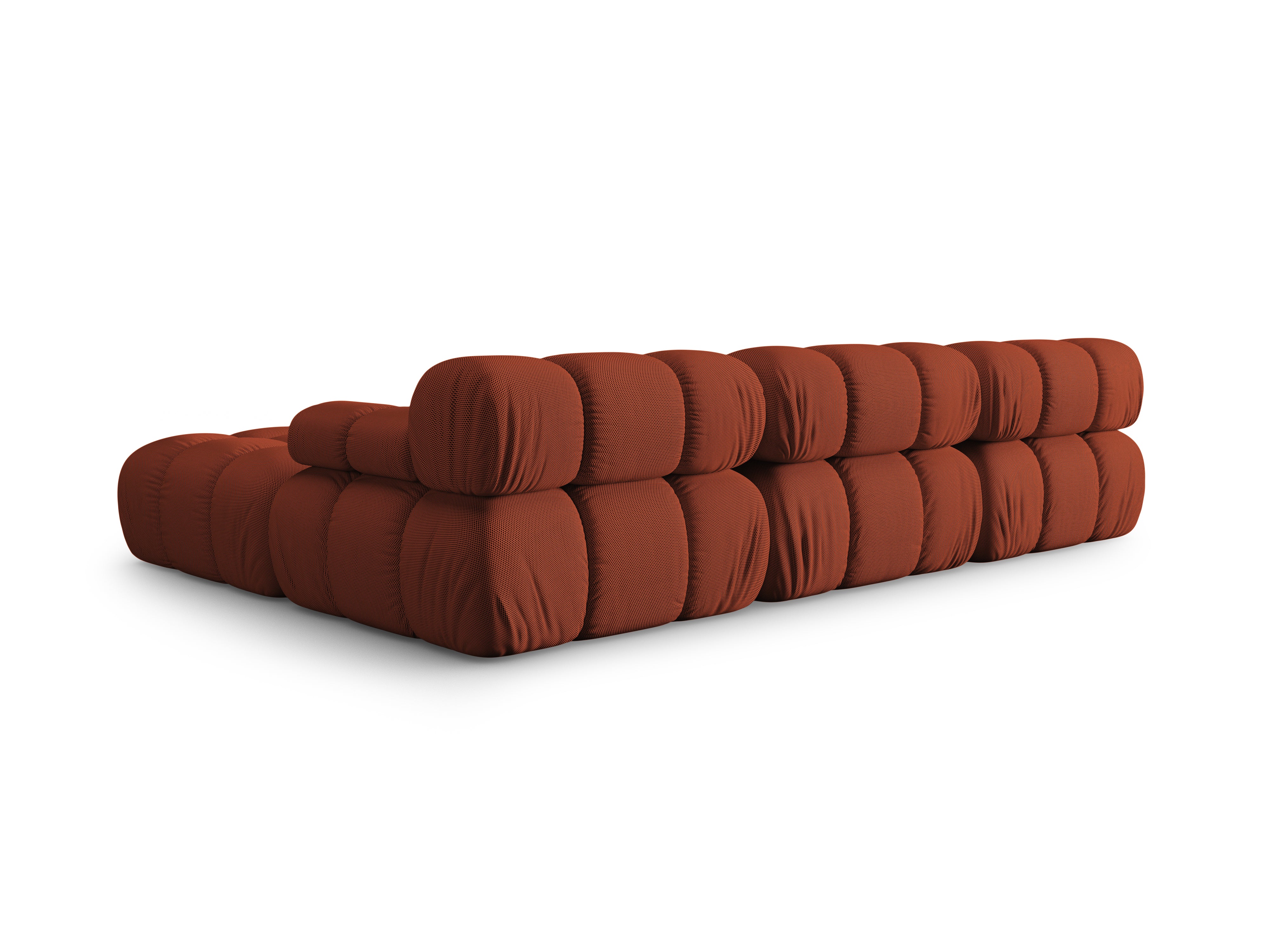 Universal corner sofa BELLIS in brick-colored 3D fabric