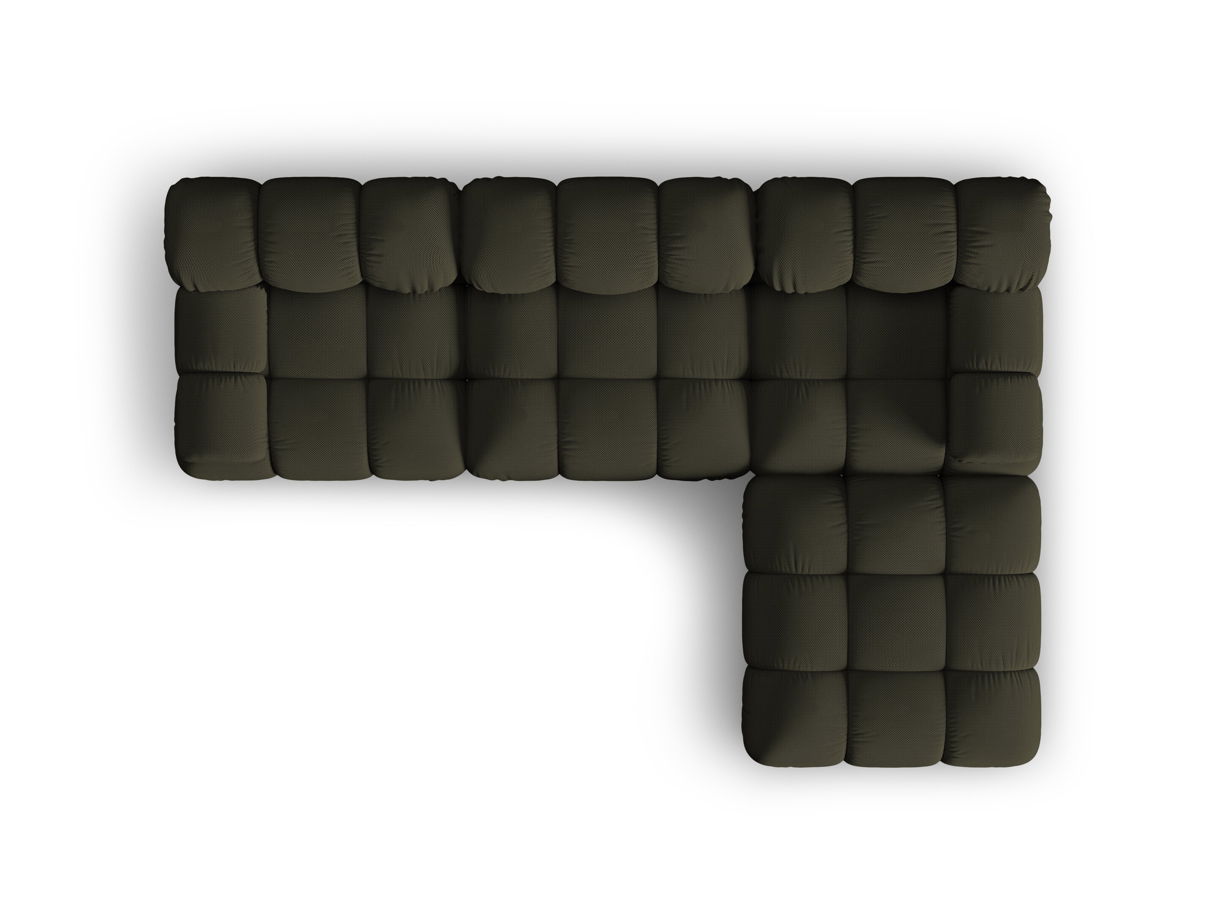 Universal corner sofa BELLIS in dark green 3D fabric