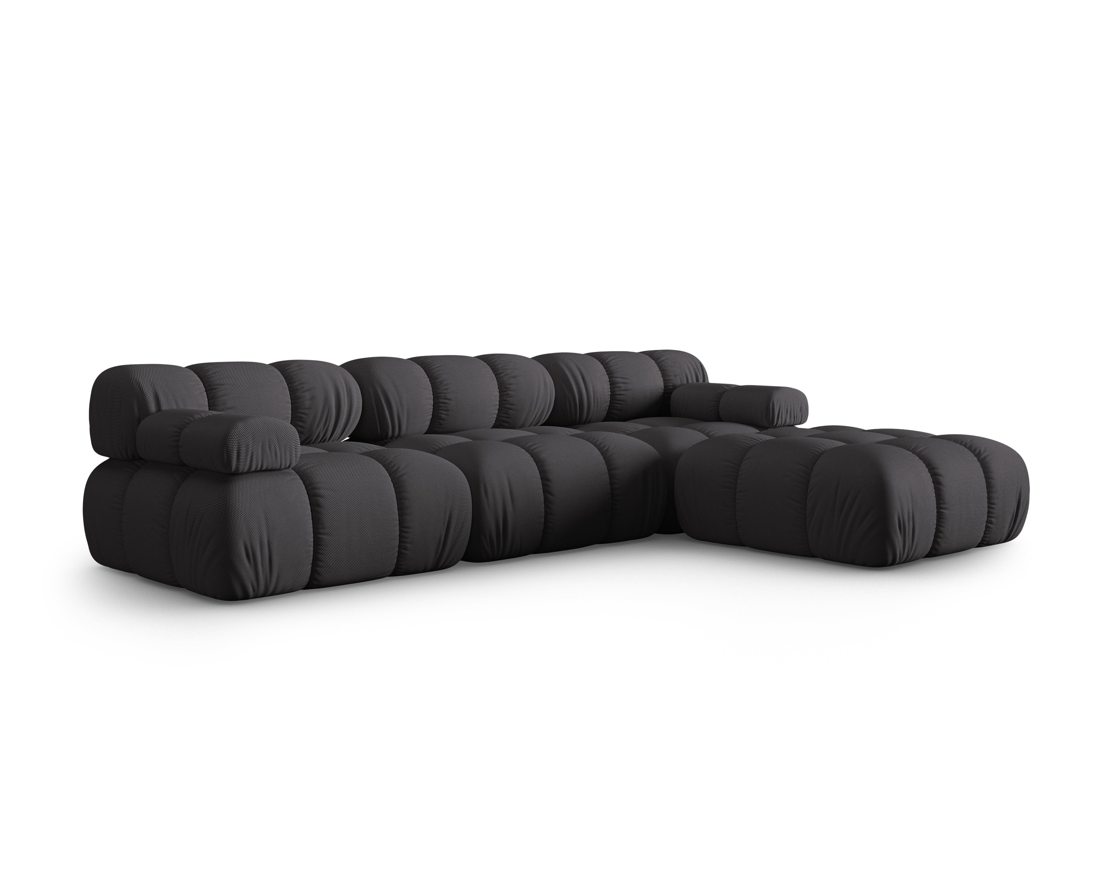 Universal corner sofa BELLIS in dark gray 3D fabric