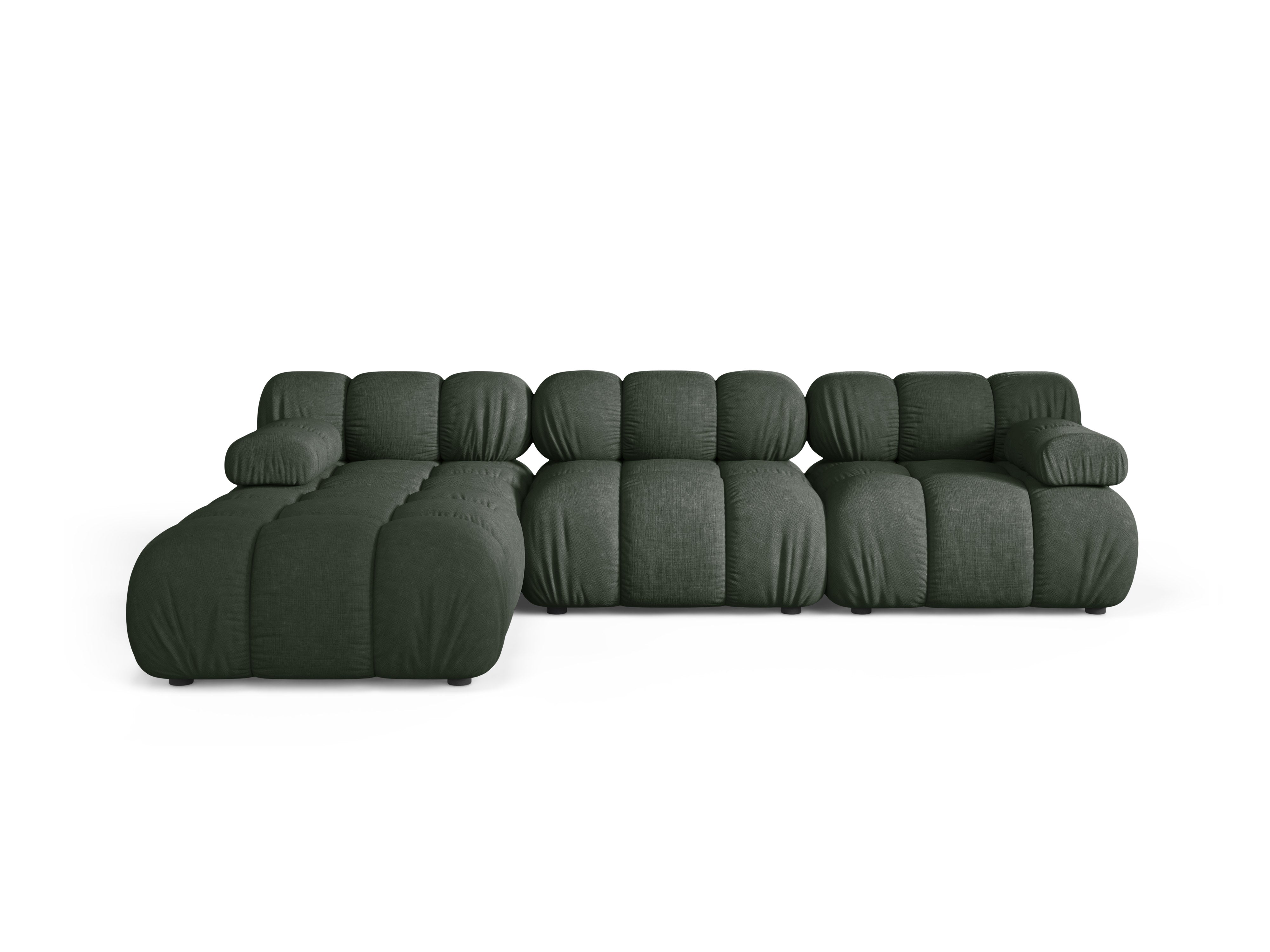 Universal corner sofa BELLIS in dark green