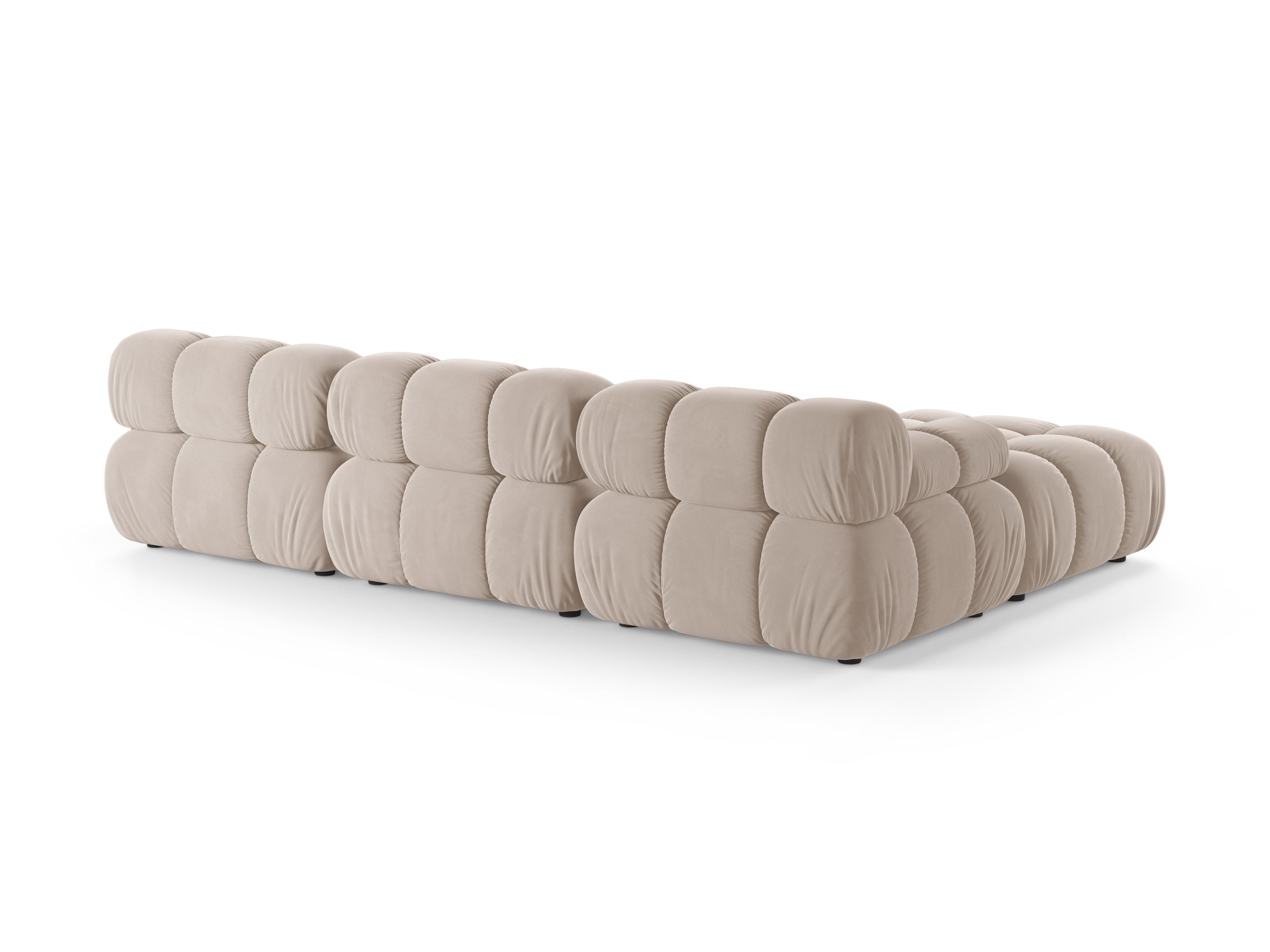 Universal Corner Sofa BELLIS Light Beige Velvet
