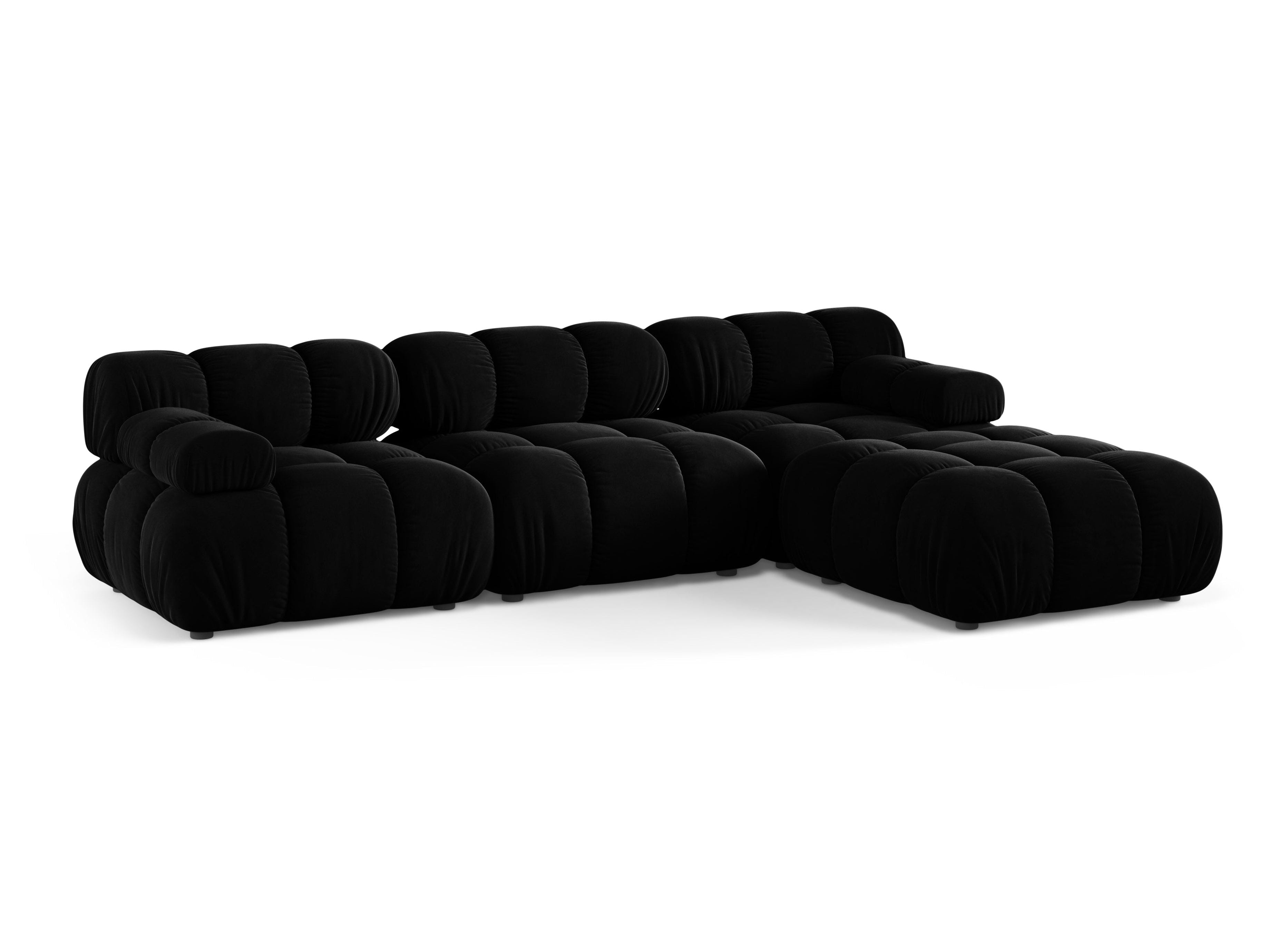 Universal corner sofa BELLIS in black velvet