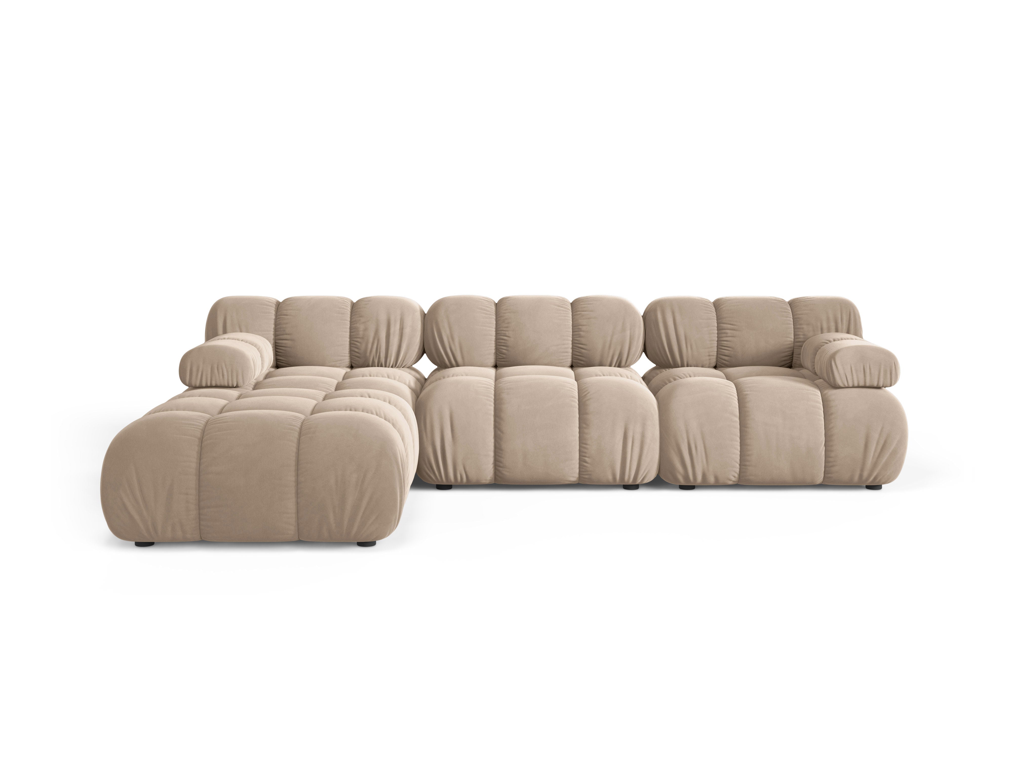 Universal Corner Sofa BELLIS Beige Velvet