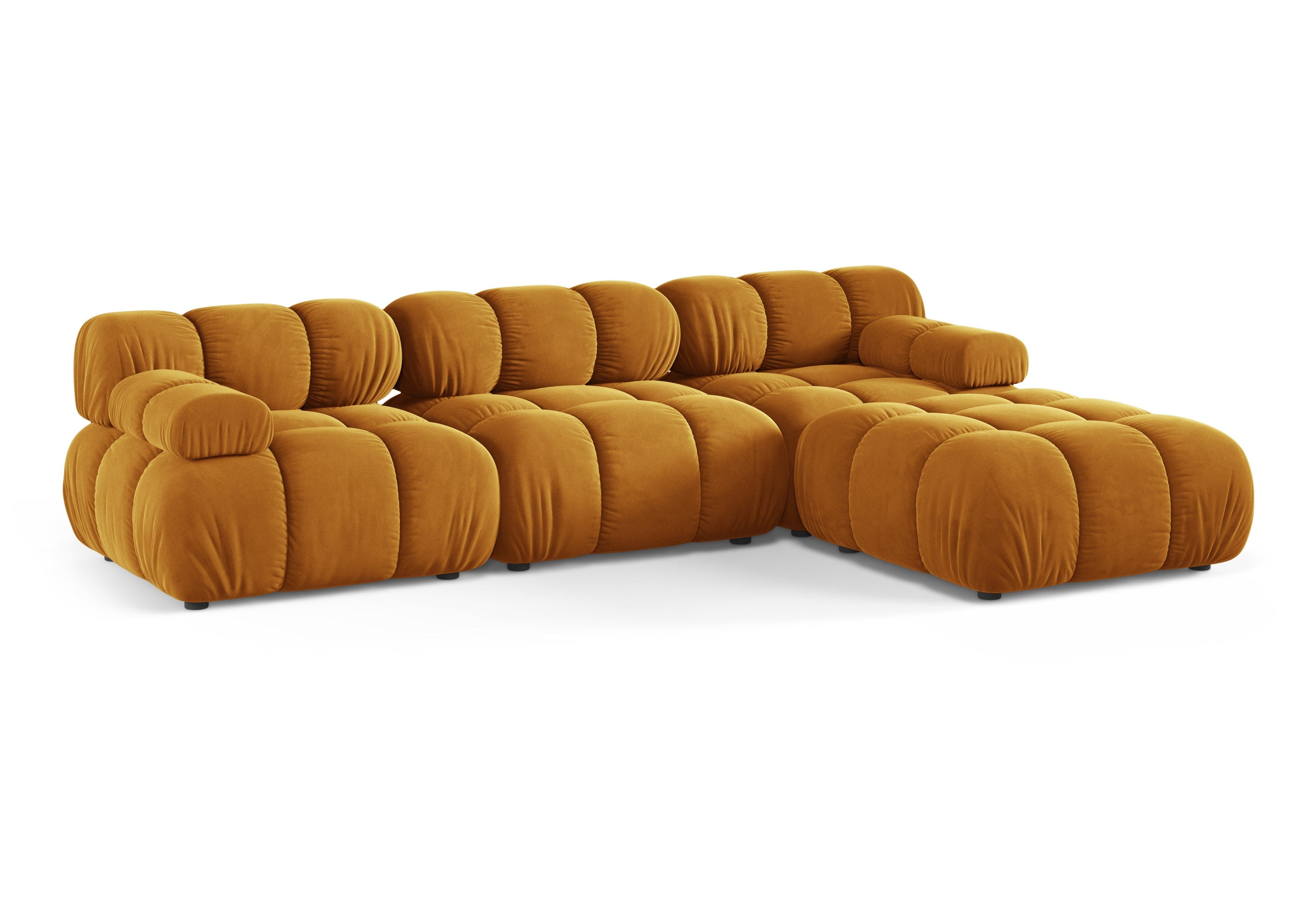 Universal corner sofa BELLIS in mustard velvet