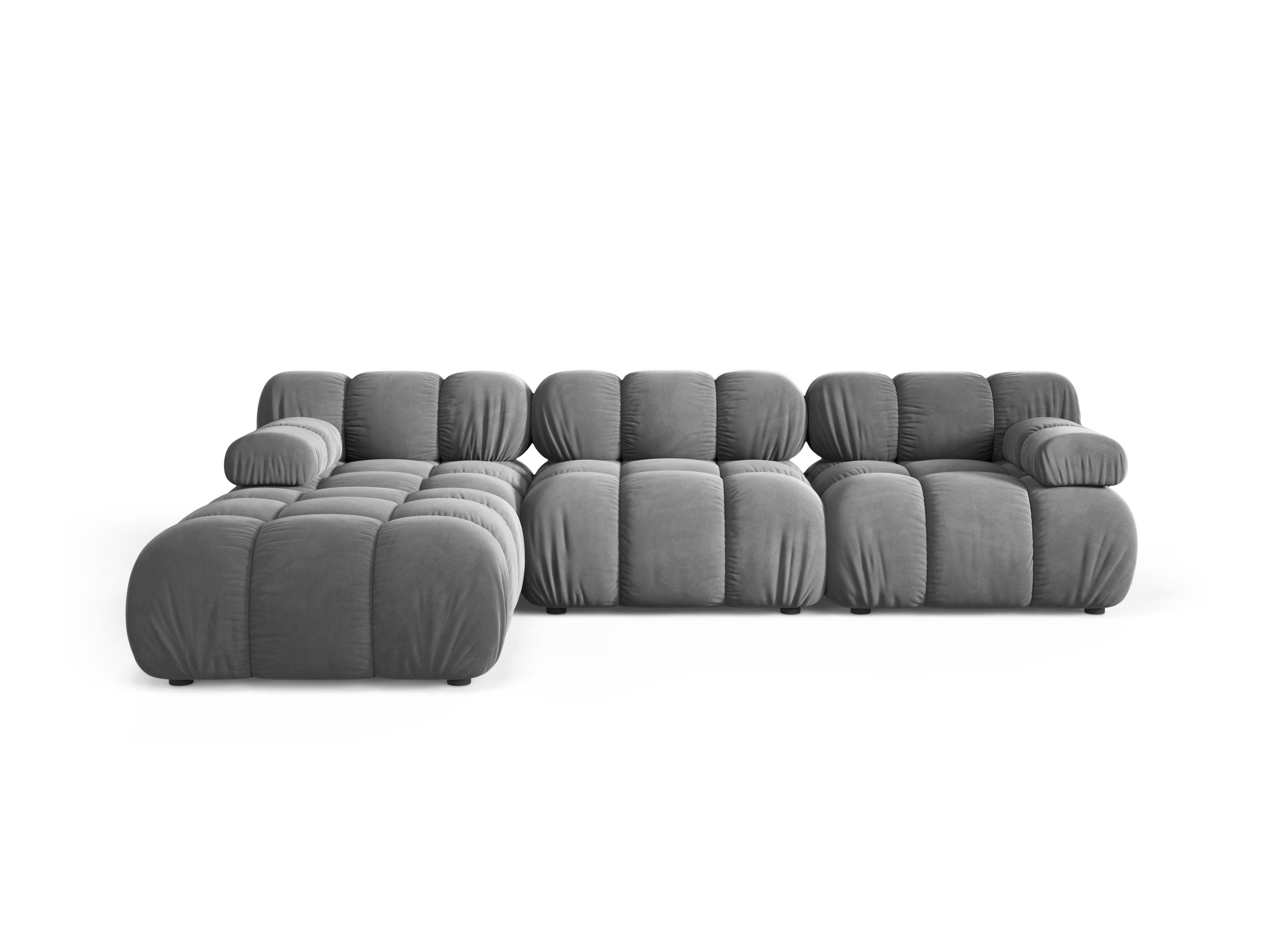 Universal corner sofa BELLIS in gray velvet