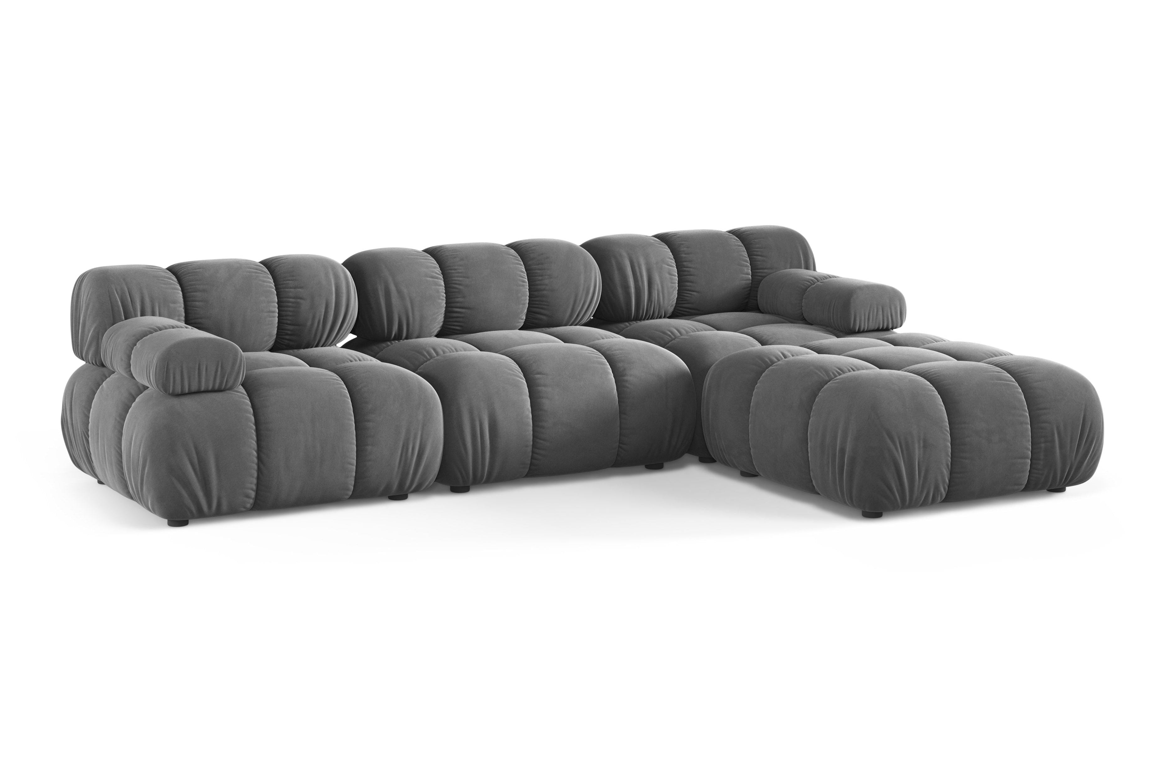 Universal corner sofa BELLIS in gray velvet